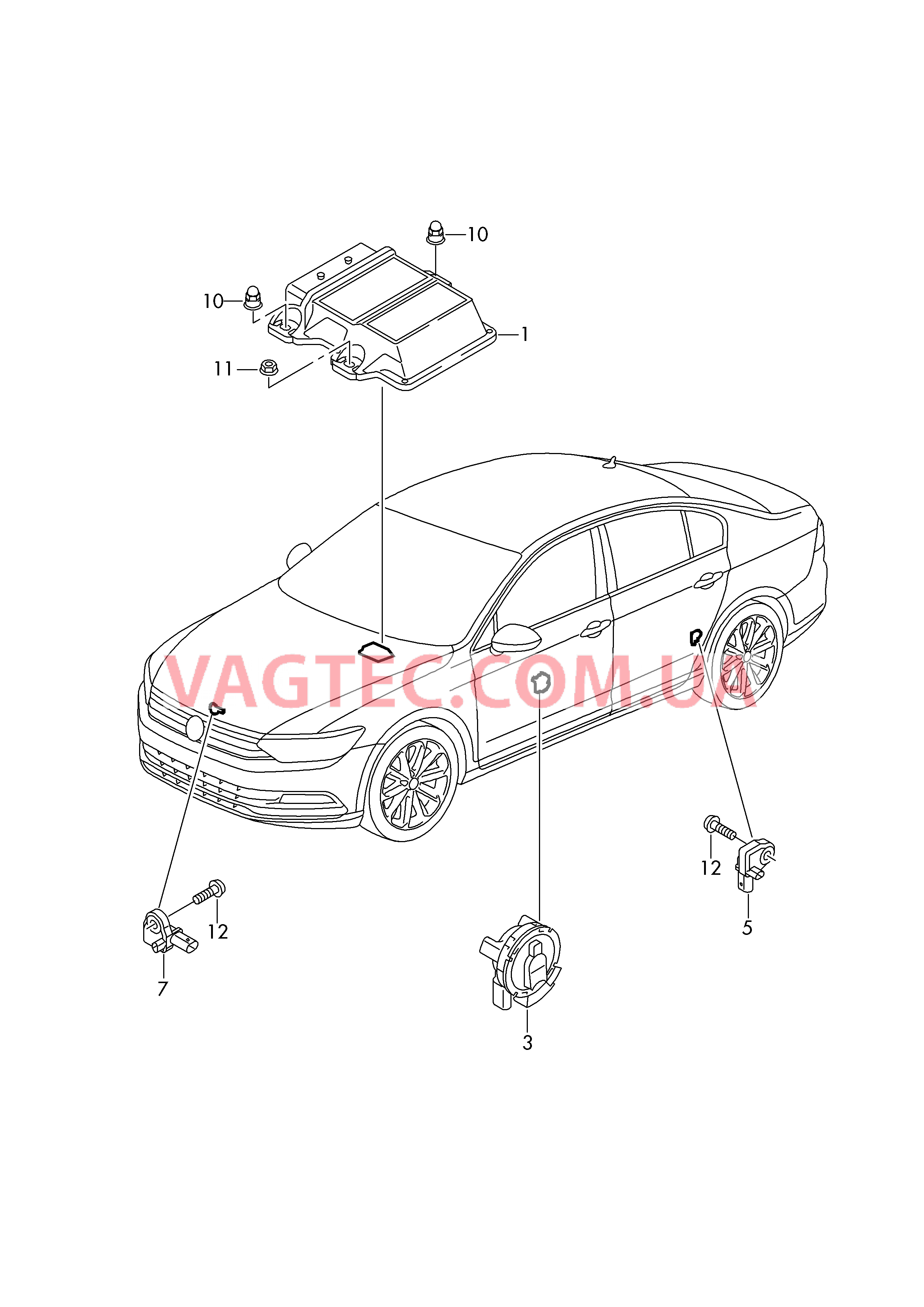 Электродетали для подуш.безоп.  для VOLKSWAGEN Passat 2016