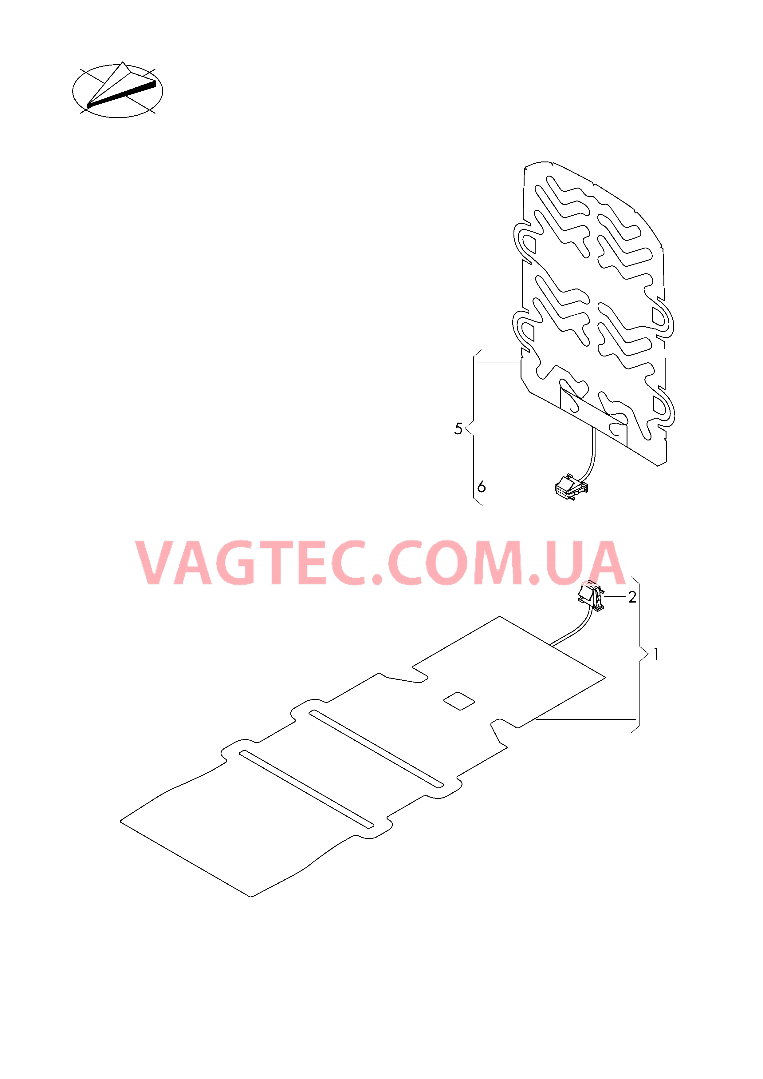 Электродетали для обогрева подушки и спинки сиденья  для VOLKSWAGEN Passat 2017