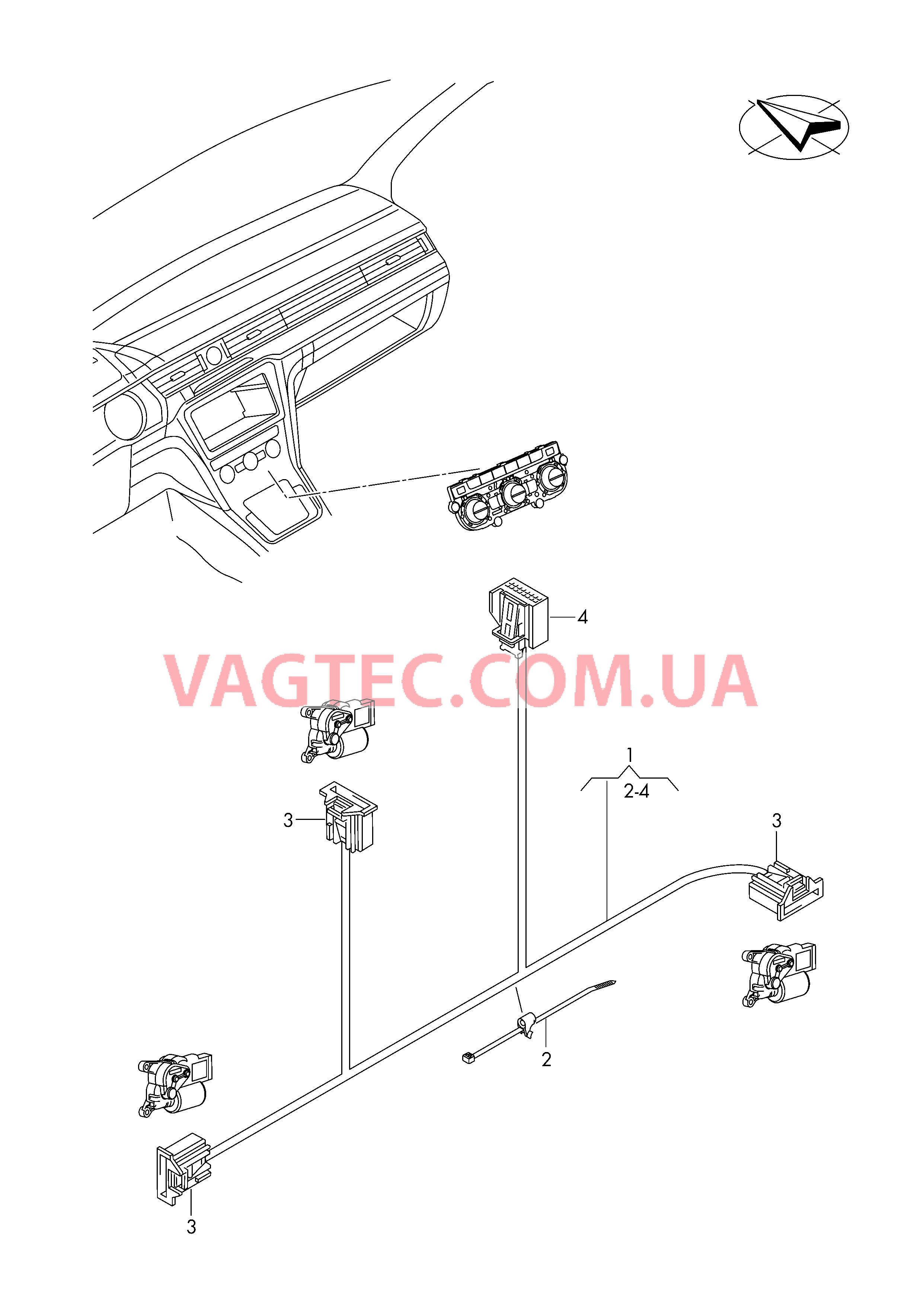 Жгут проводов устройства регулировки отопления  для VOLKSWAGEN Passat 2019-1