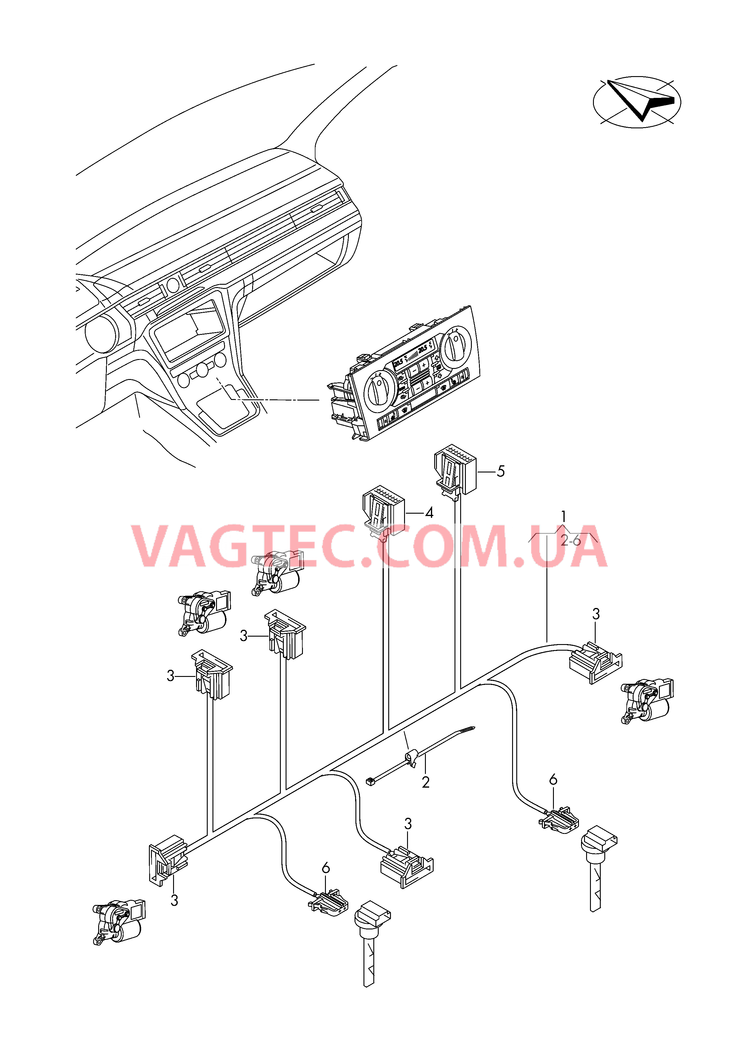 Жгут проводов климат.установк. с электронным управлением  для VOLKSWAGEN TIGL 2019