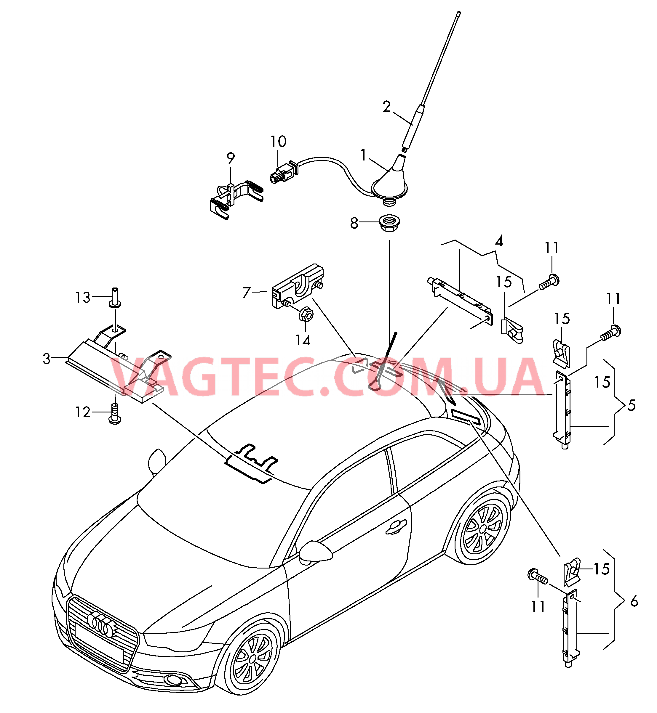 Антенна Усилитель антенны Крепёжные детали  для AUDI A1 2014