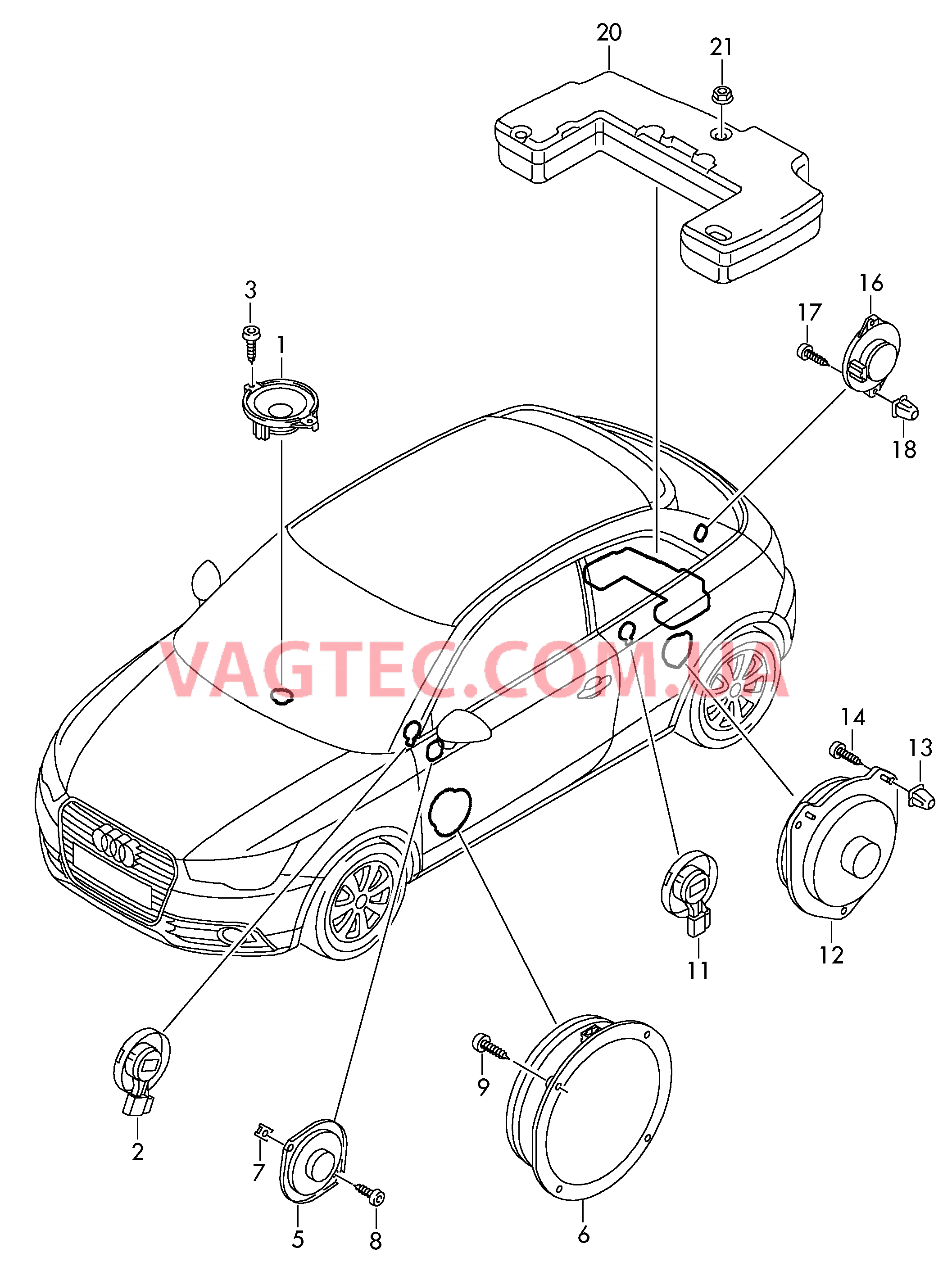 Электрические детали акустической системы  для AUDI A1 2012