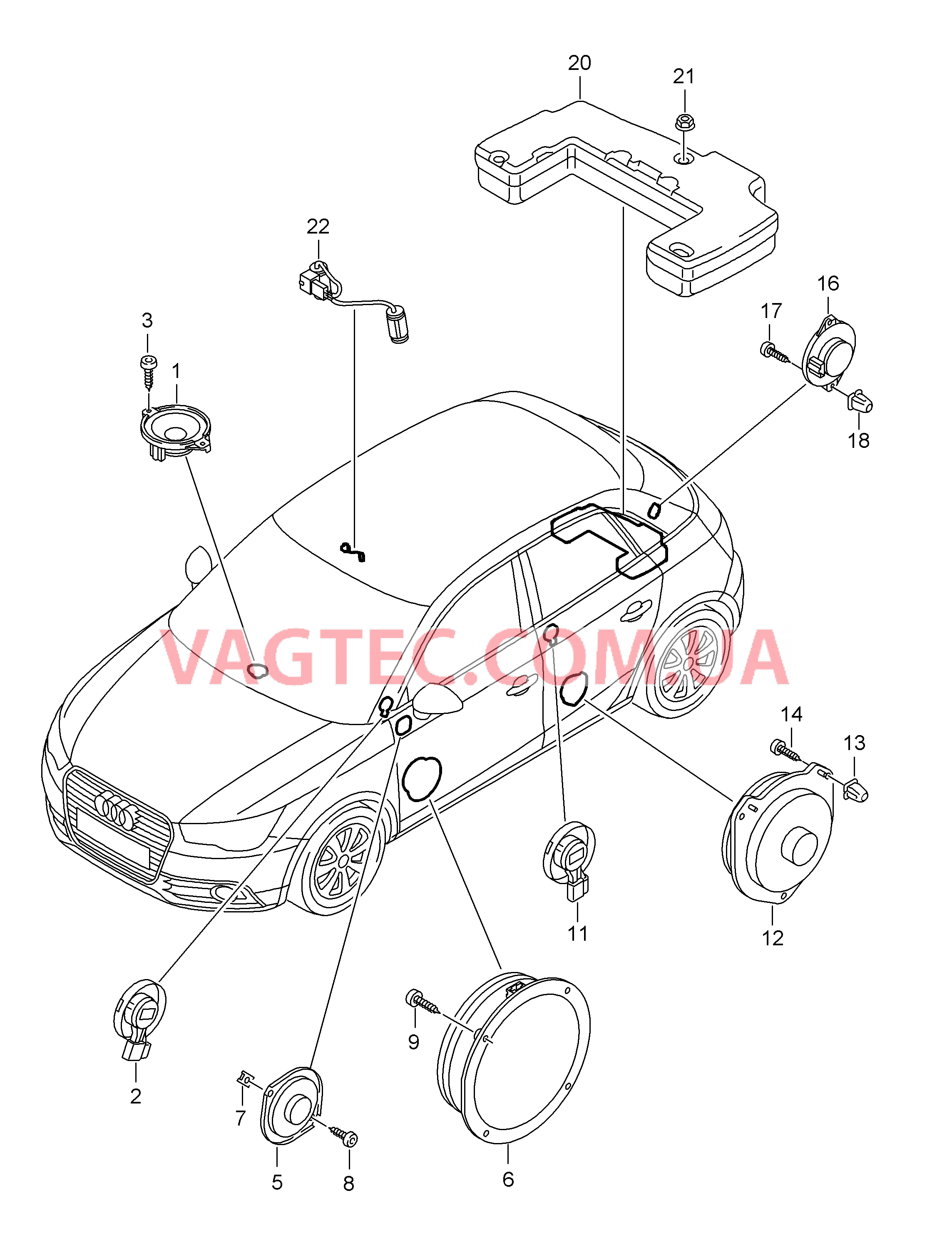 Электрические детали акустической системы  для AUDI A1 2012