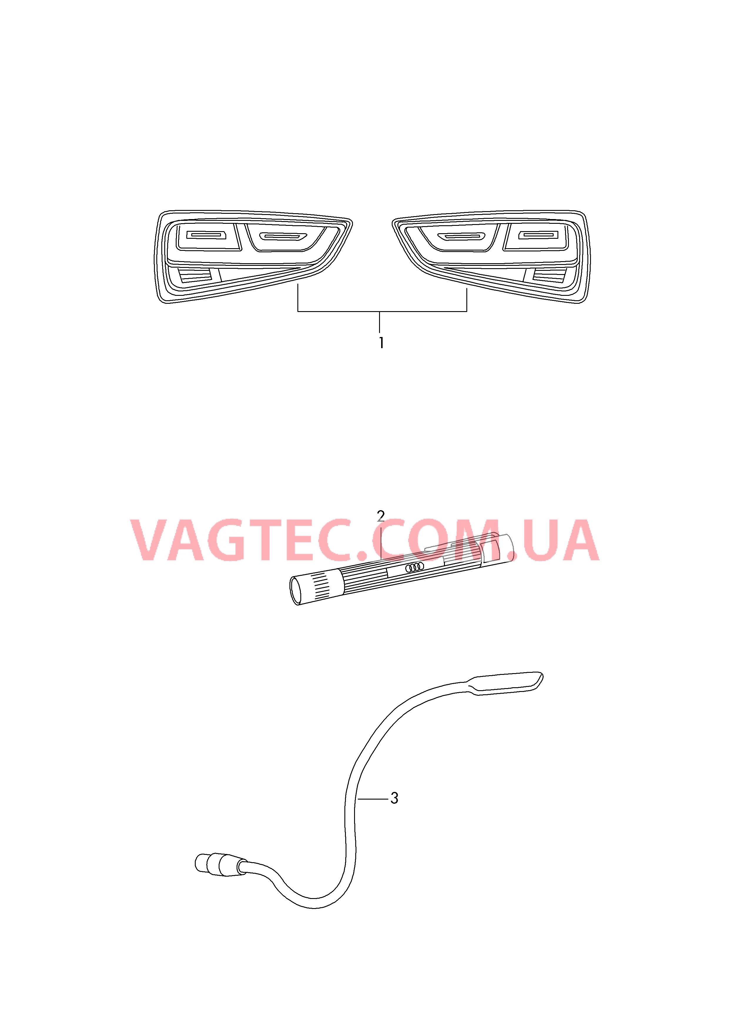 Оригинальные аксессуары 1 к-т задних фонарей Cветодиодный фонарик Светодиодный фонарь для чтения  для AUDI A1 2013