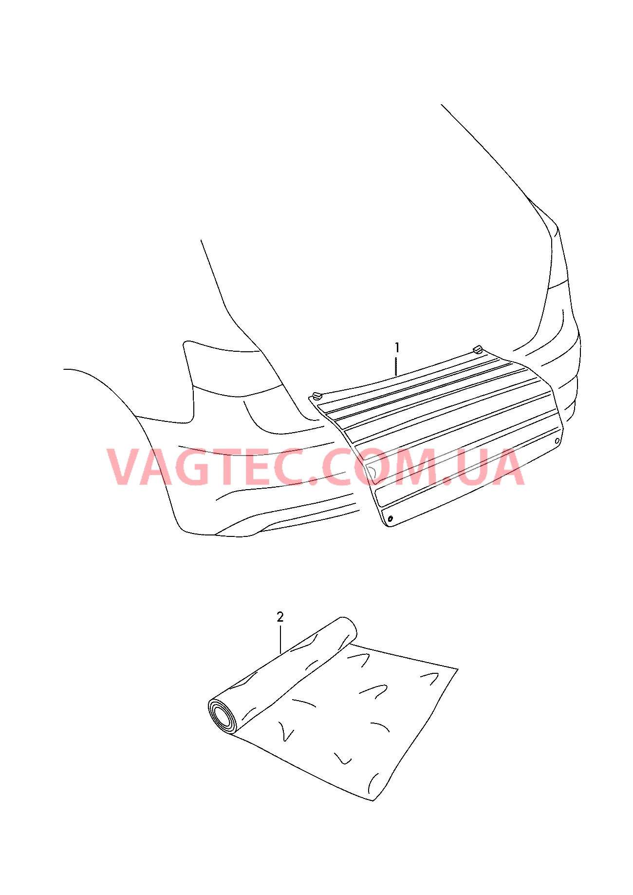 Оригинальные аксессуары Коврик для кромки багаж.отсека   для AUDI A8 2007