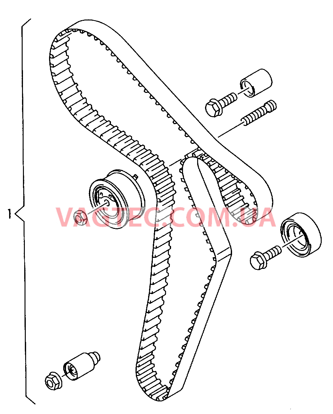 Ремонтный комплект зубчатого ремня с натяжным роликом  для VOLKSWAGEN PACC 2009