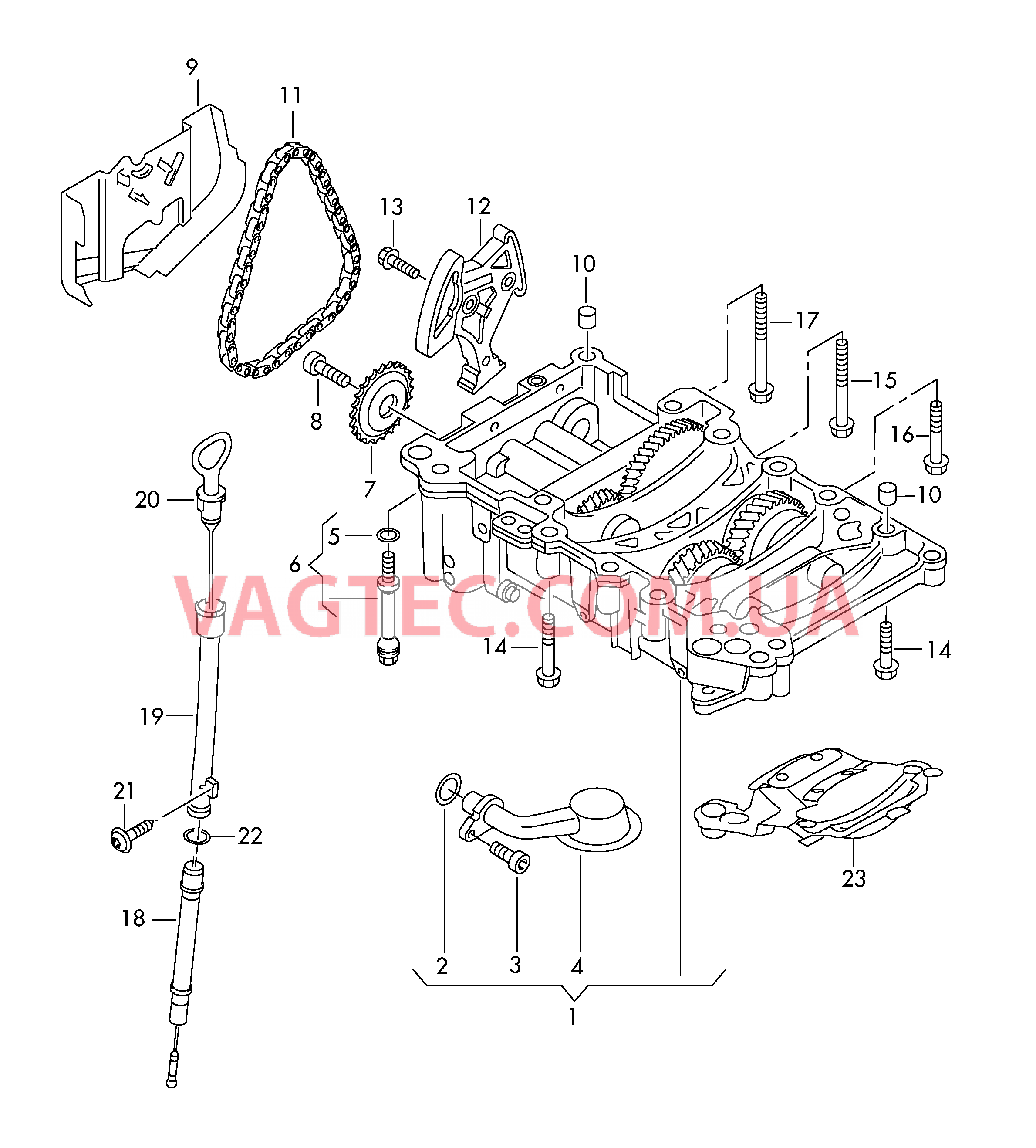 Насос, масляный Маслоизмерительный щуп Коробка дифференциала  для AUDI A3 2004