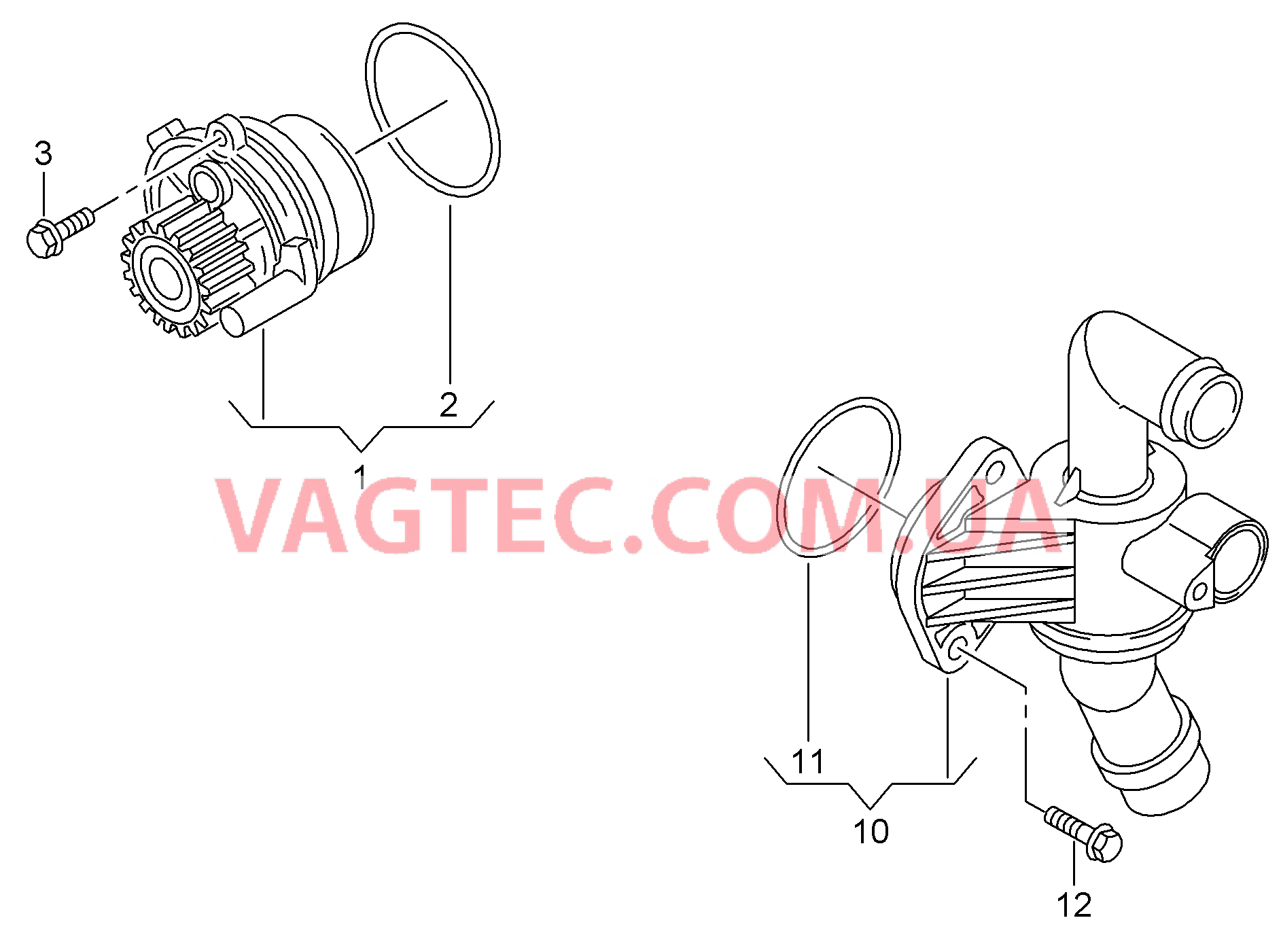 Насос системы охлаждения Термостат  для AUDI A1 2014