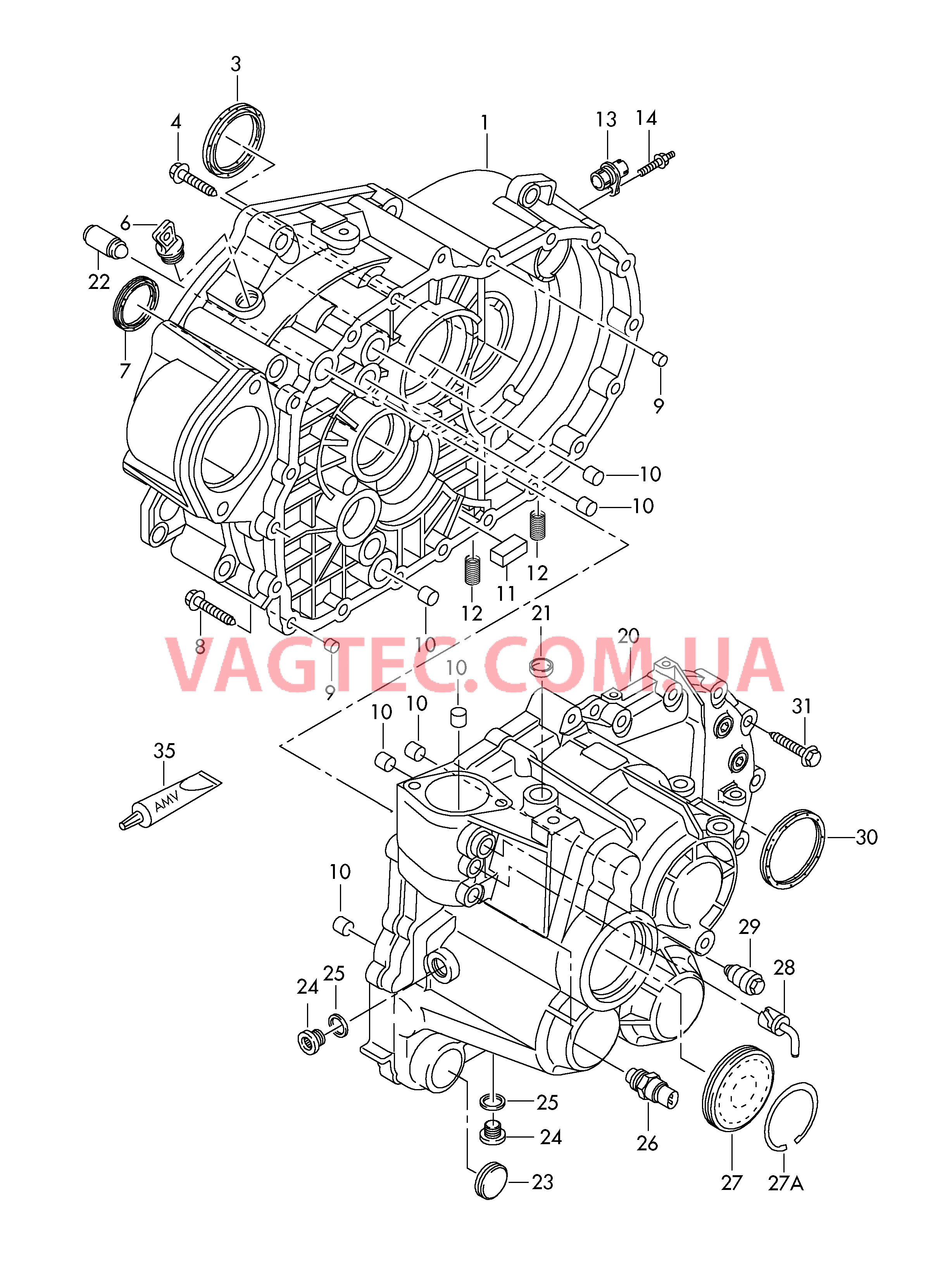 Картер коробки передач для 6-ступен. механической КП  для VOLKSWAGEN Jetta 2009-1
