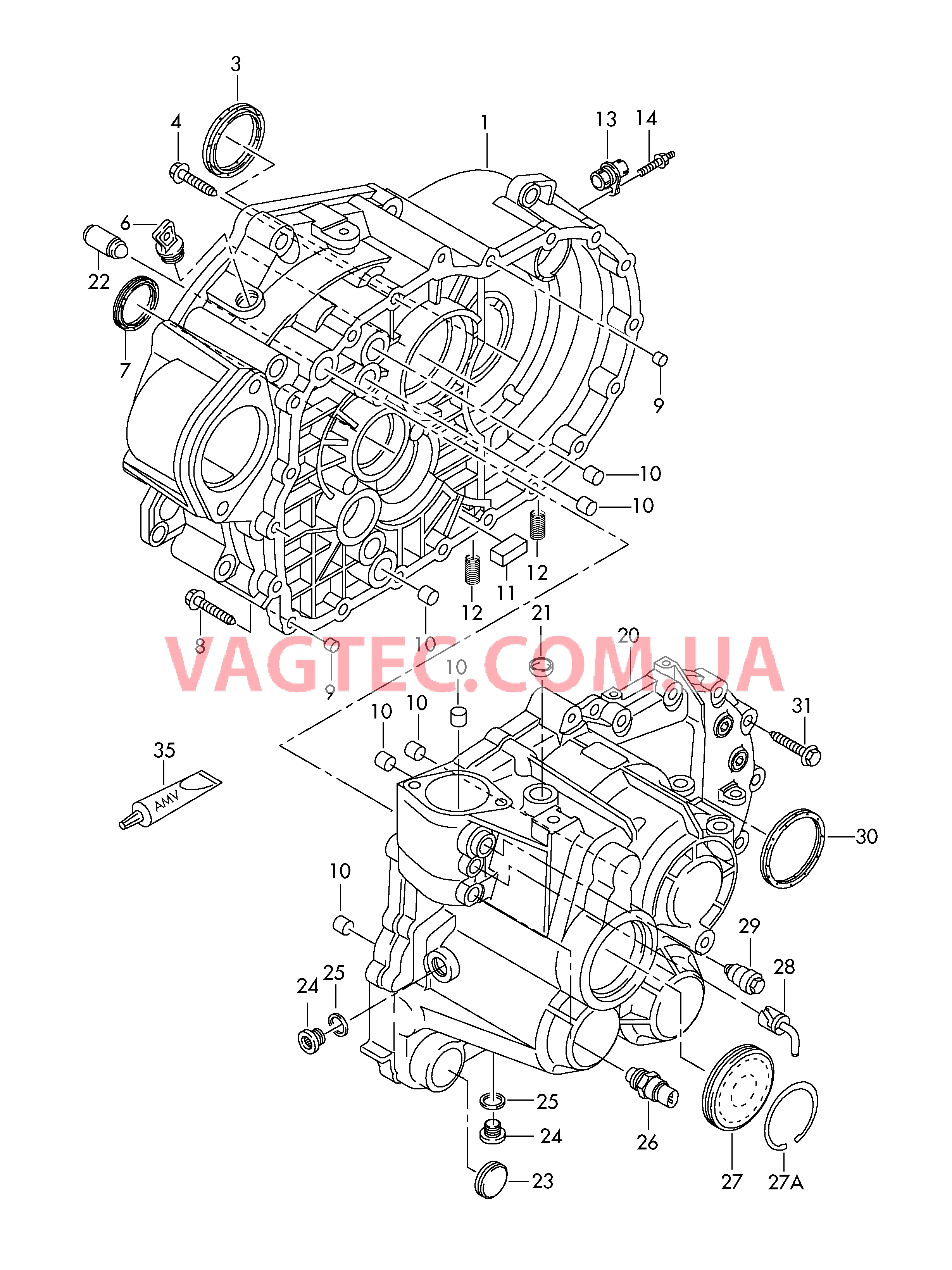 Картер коробки передач для 6-ступен. механической КП  для VOLKSWAGEN Touran 2005