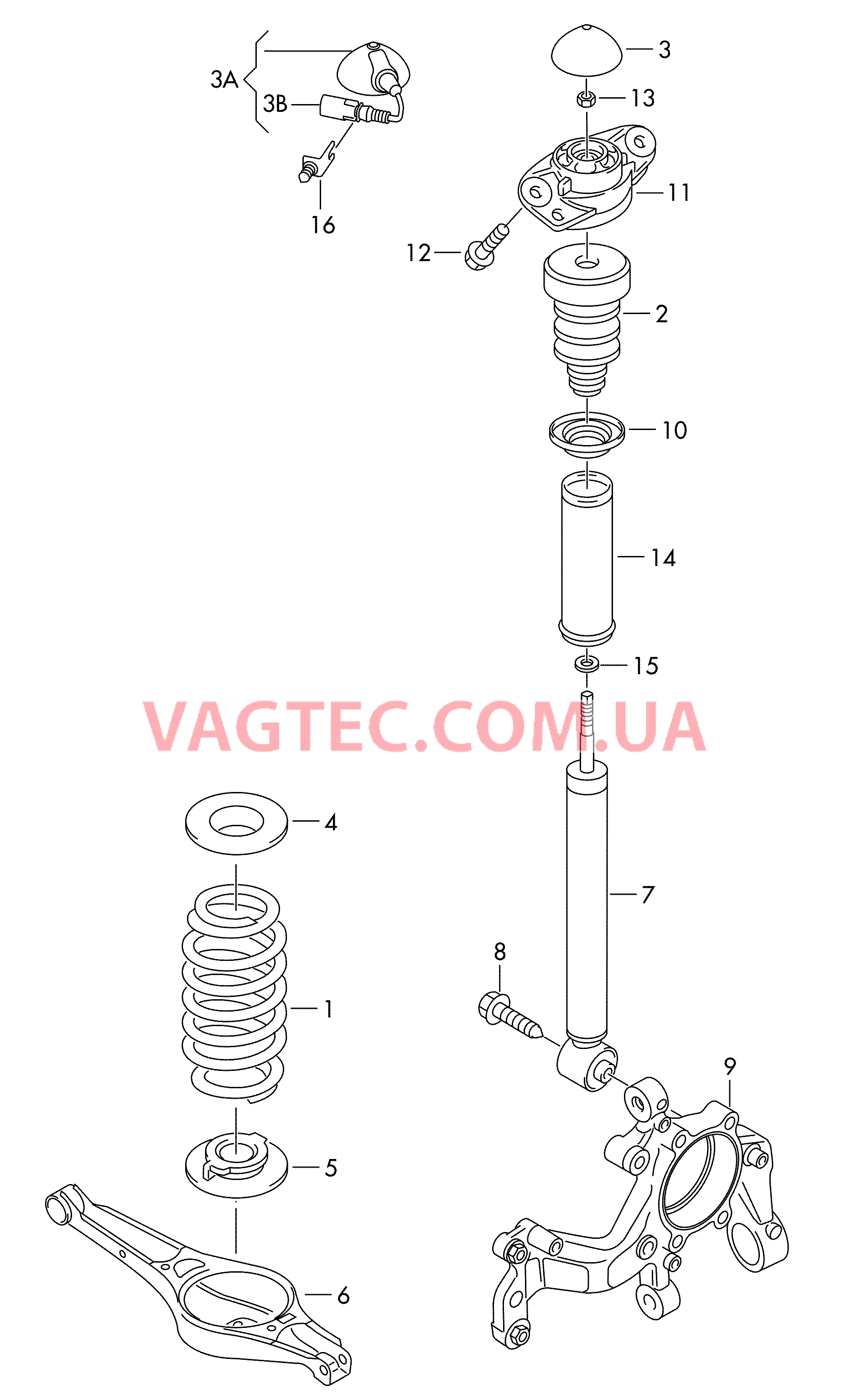 Подвеска Амортизатор   F             >> 8Р-6A112 109* F             >> 8Р-6B013 066* для AUDI A3 2006