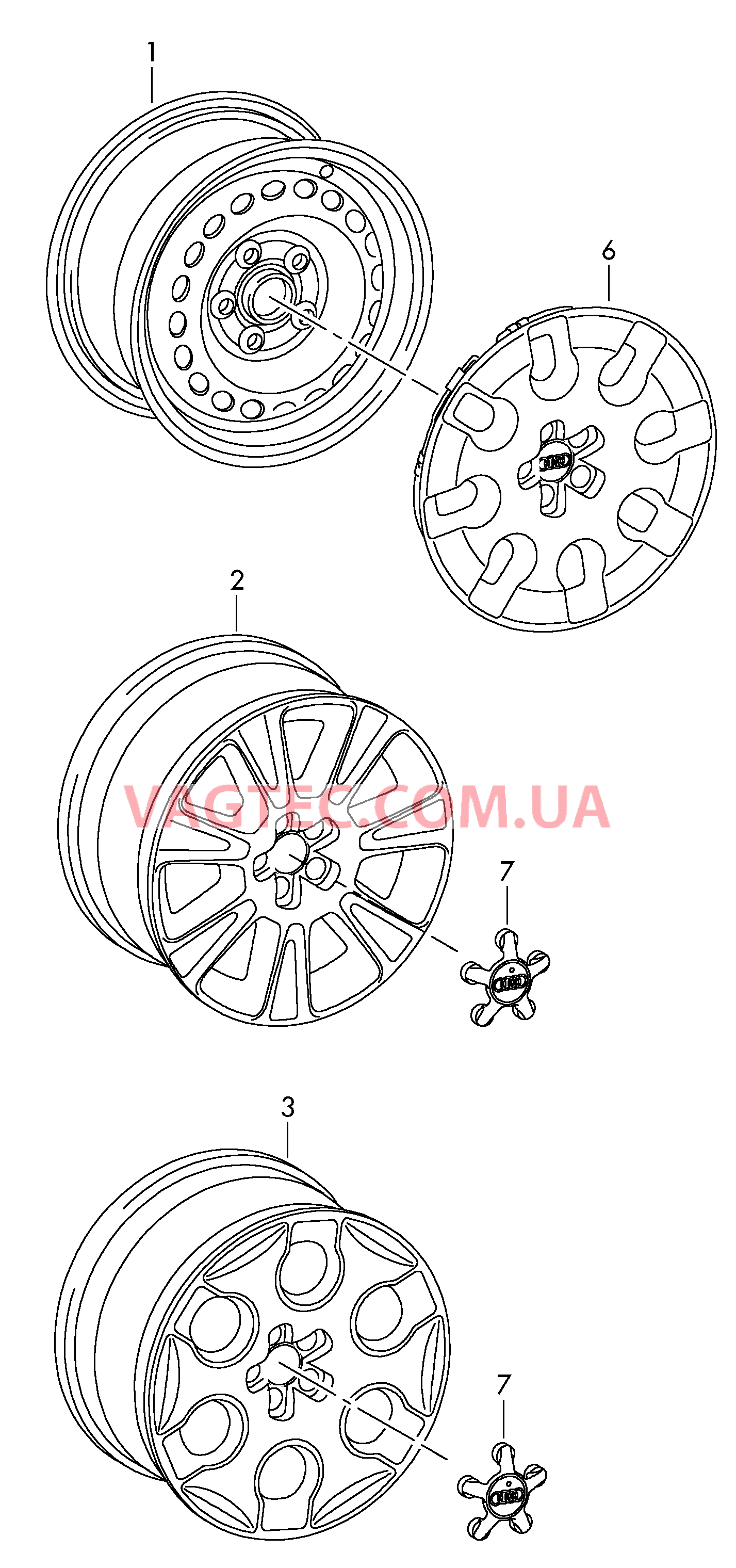 Стальной диск Алюминиевый диск Колпак колеса  для AUDI A1 2013