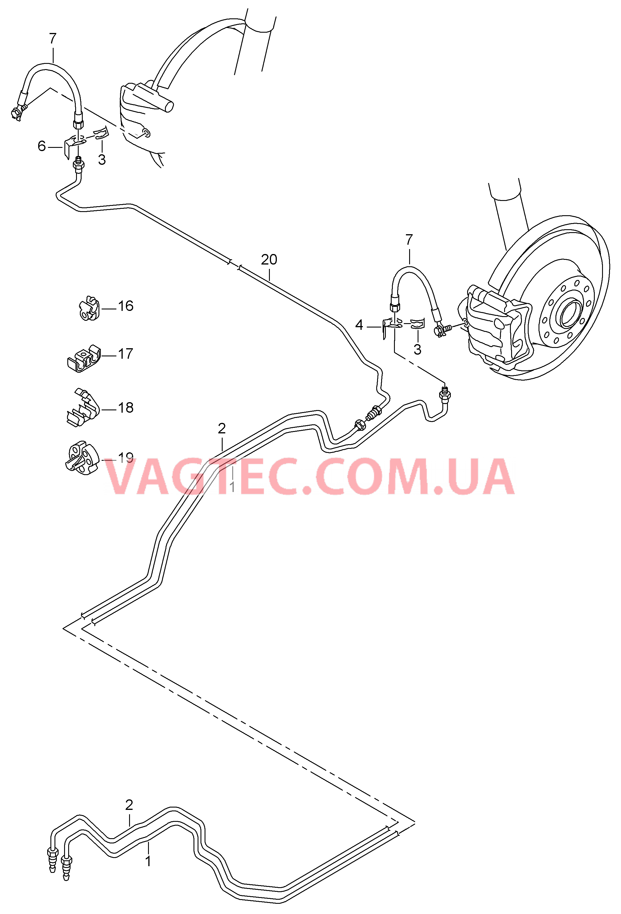 Тормозная трубка Тормозной шланг  для AUDI A1 2015