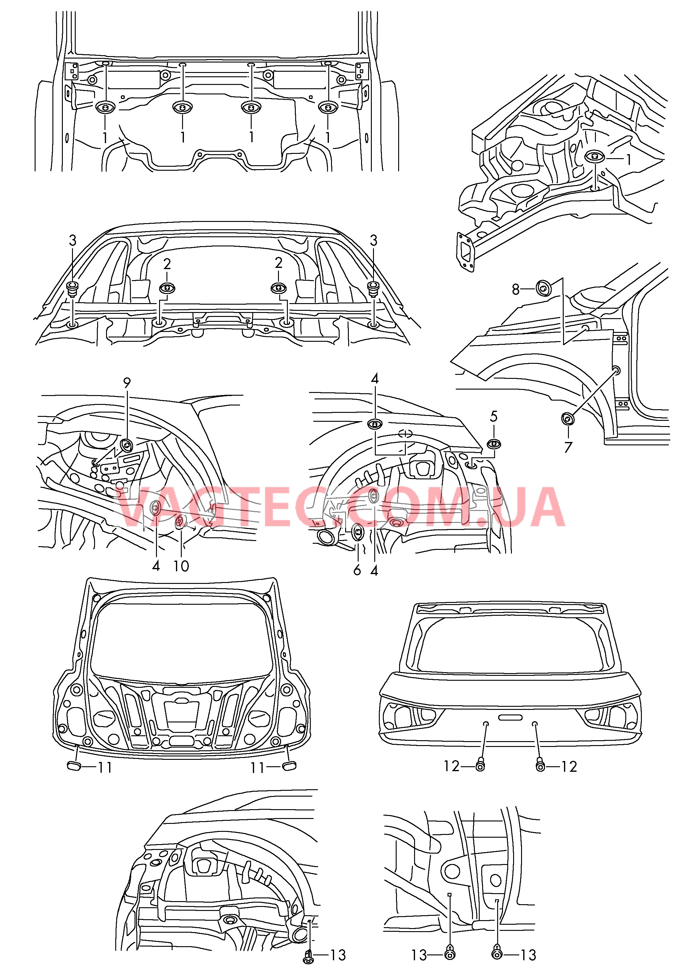 Заглушка  для AUDI A1 2011