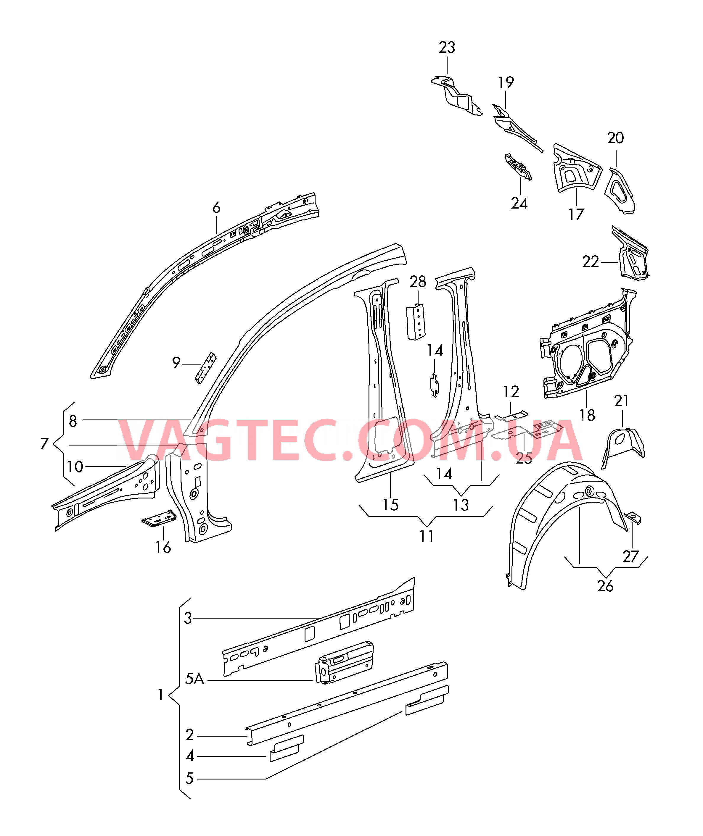 Боковина, внутренняя Арка колеса  для AUDI A1 2014