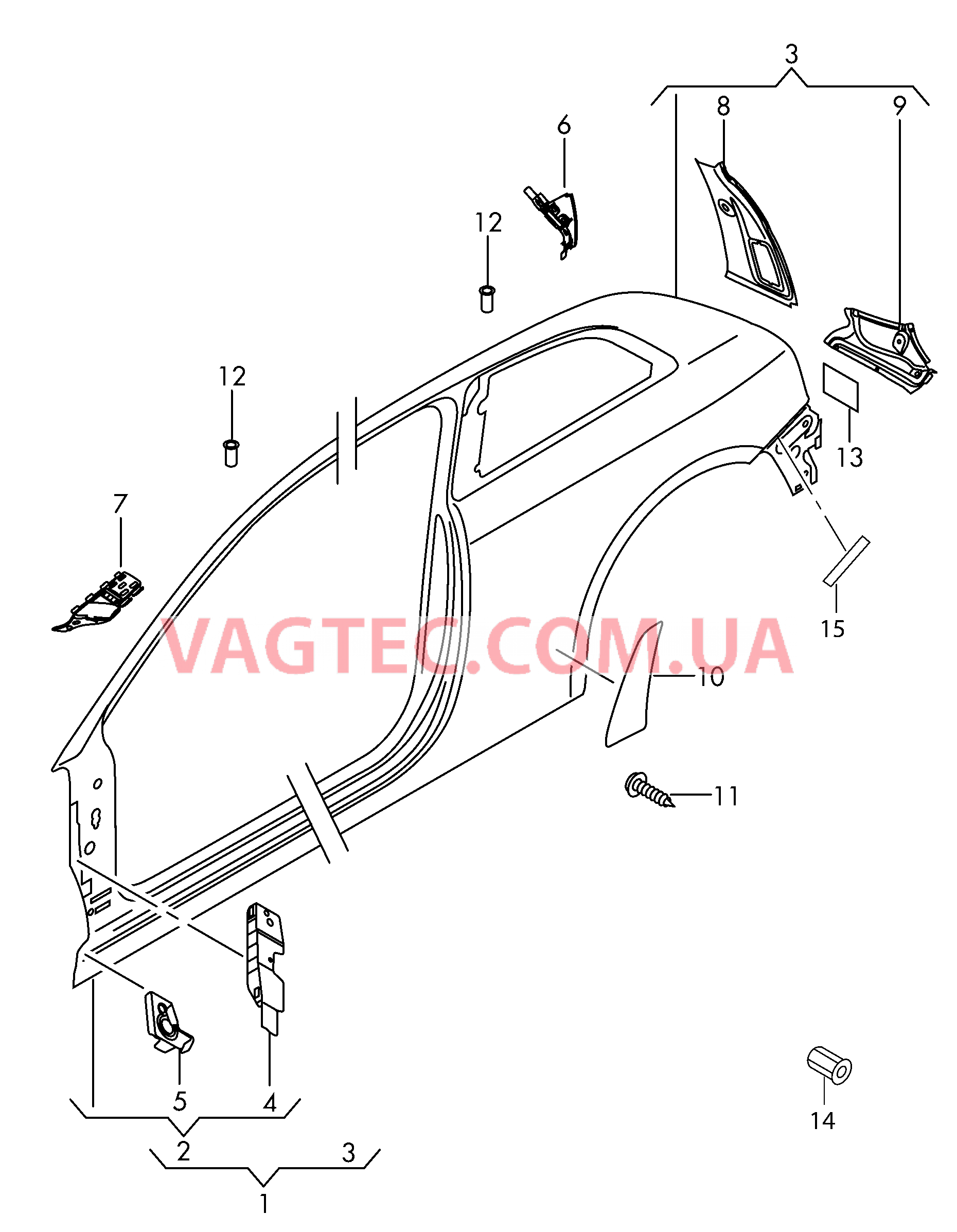 Деталь боковая Отрезная деталь боковина  для AUDI A1 2018