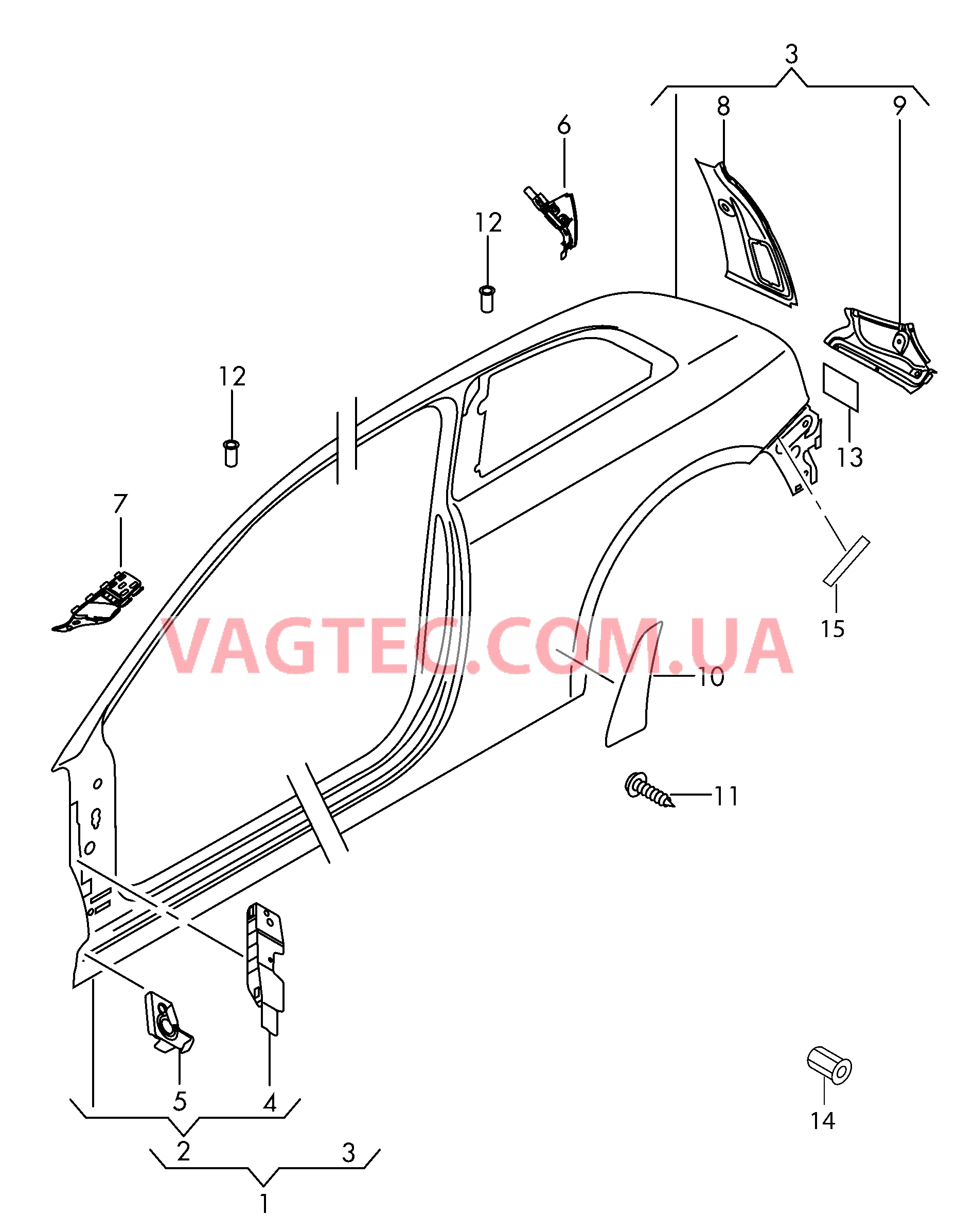 Деталь боковая Отрезная деталь боковина  для AUDI A1 2012