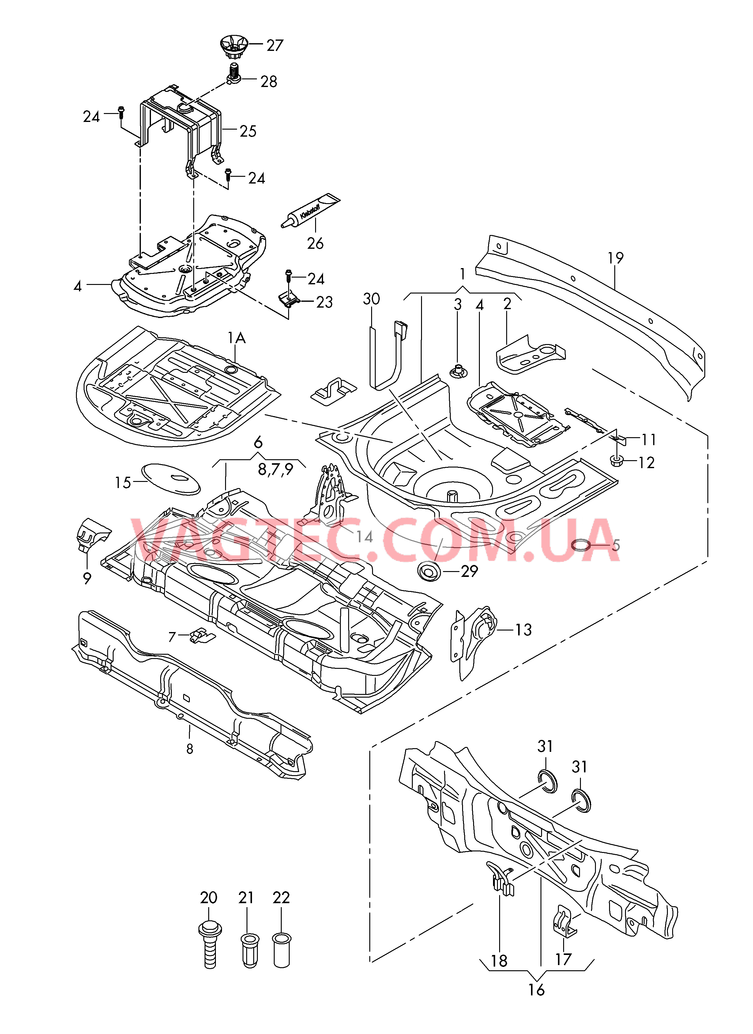 Панель пола  для AUDI A1 2017