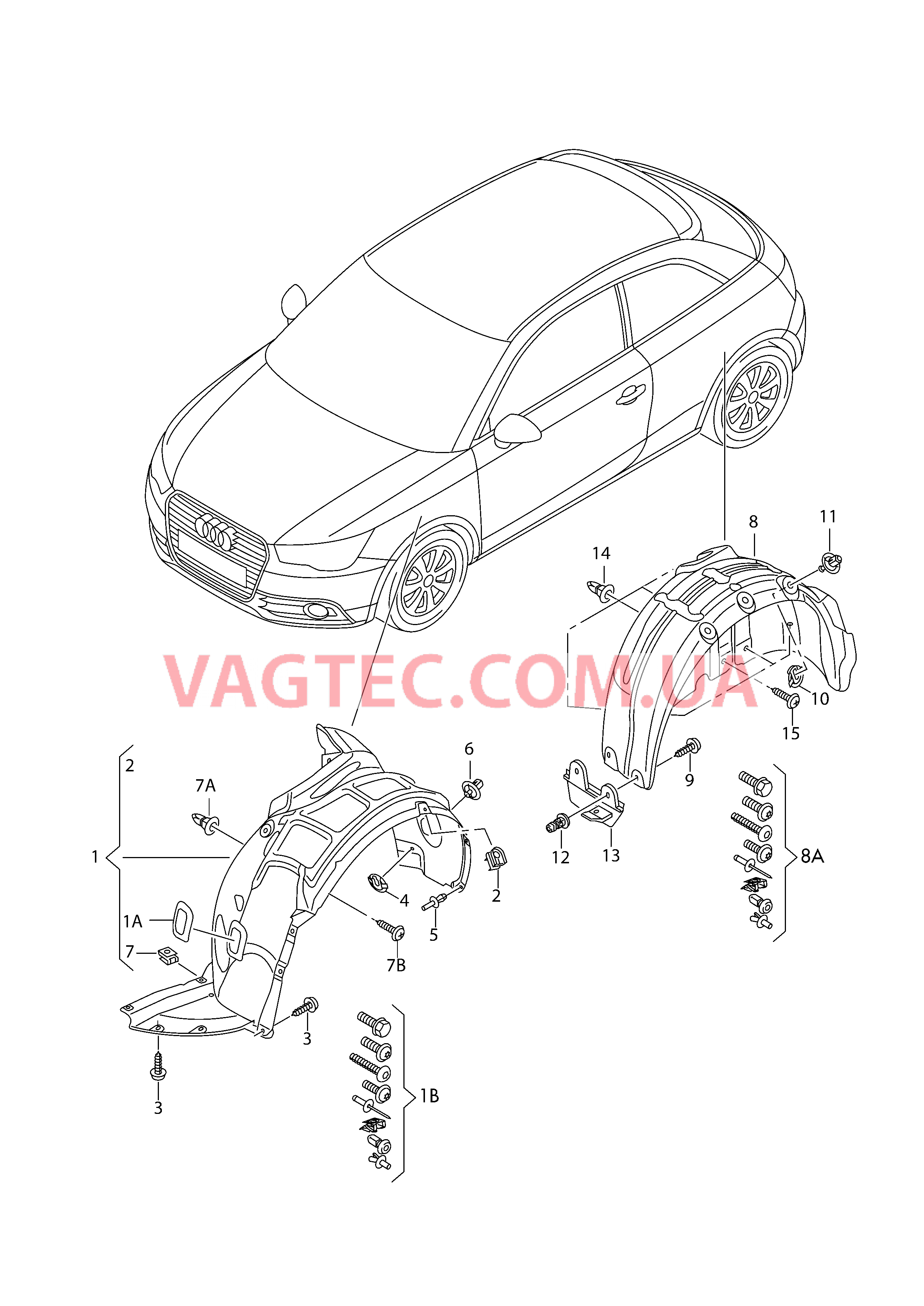 Локер колесной арки  для AUDI A1 2016