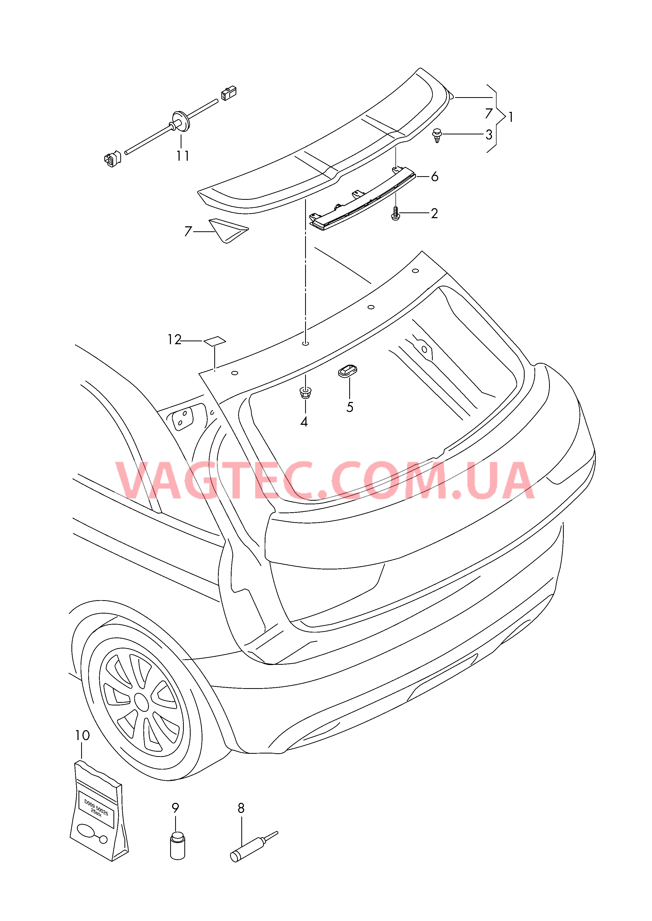 Cпойлер для крышки багажника  для AUDI A1 2016