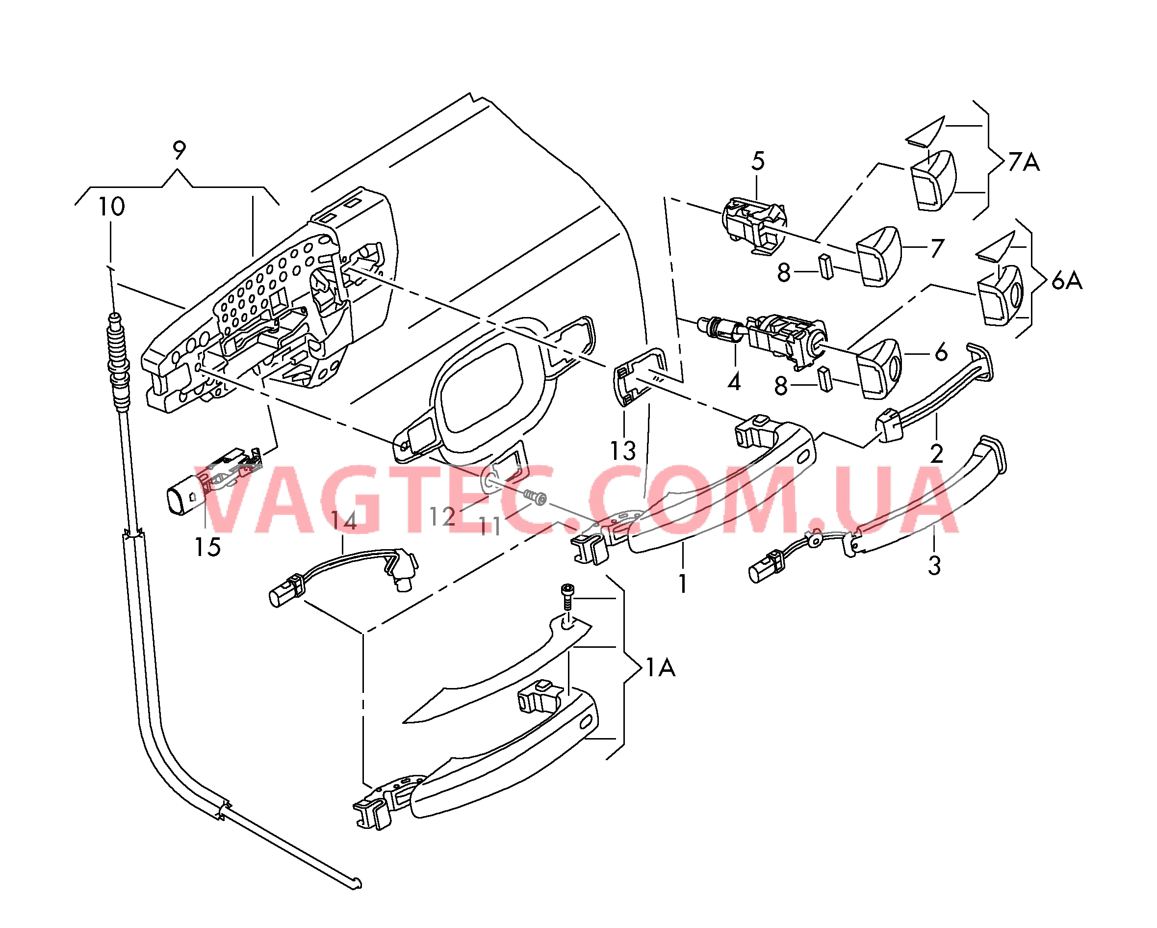 Ручка двери снаружи  для AUDI A4 2008-1