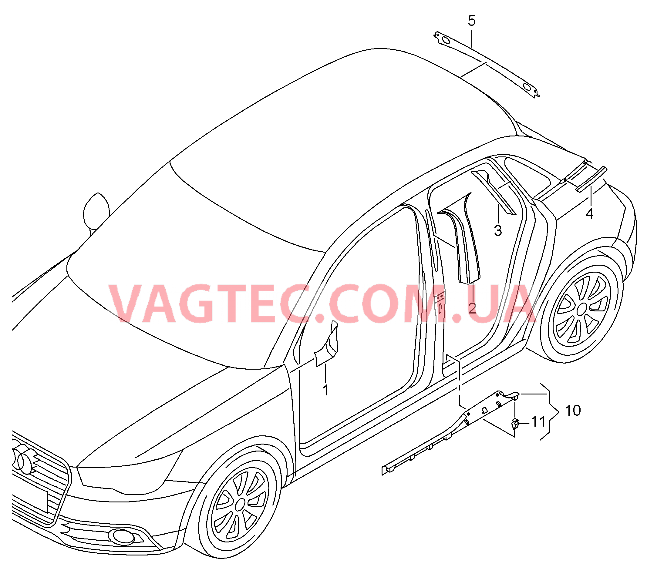 Накладка для стойки C Накладка порога  для AUDI A1 2013