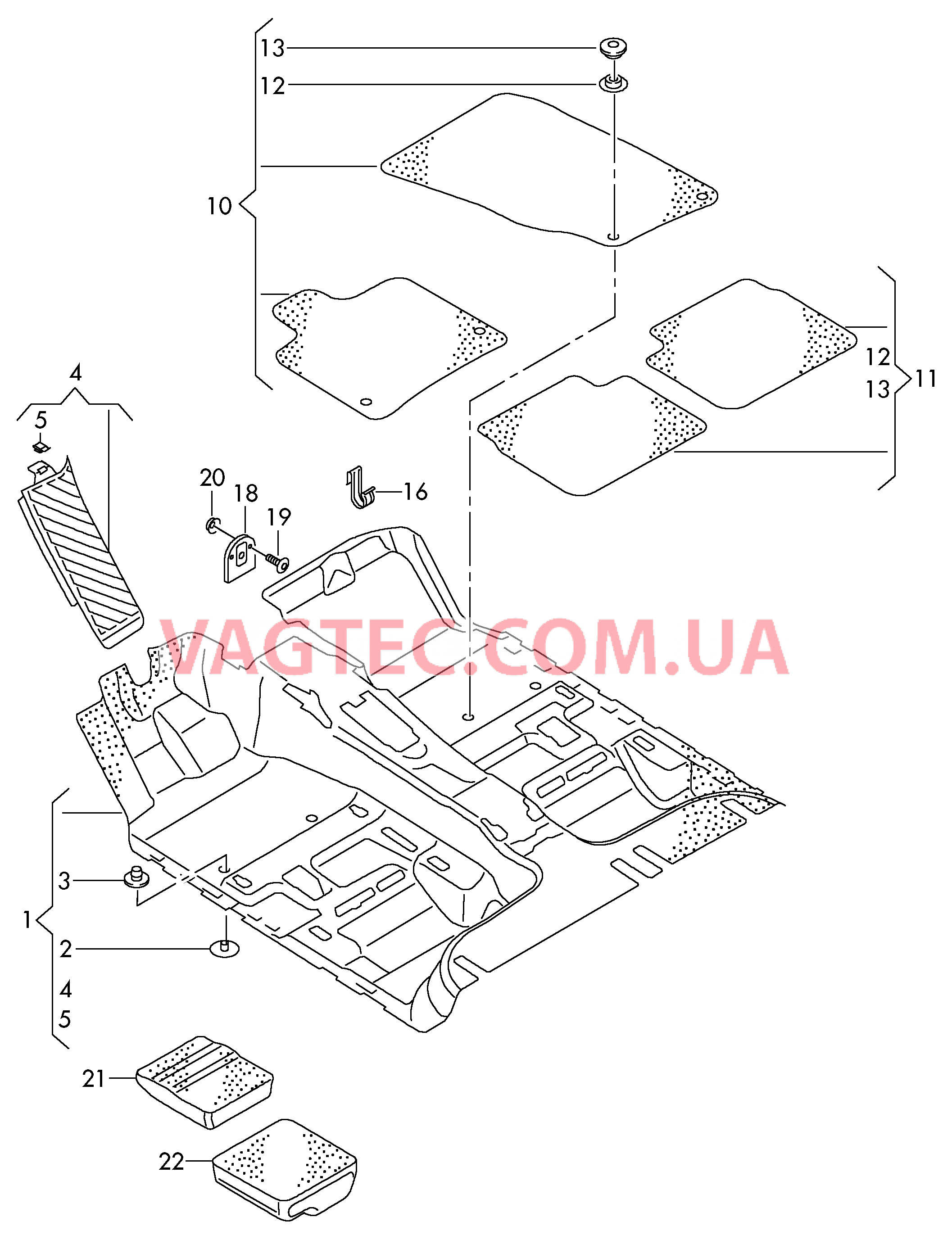 Коврики  для AUDI A4AR 2013