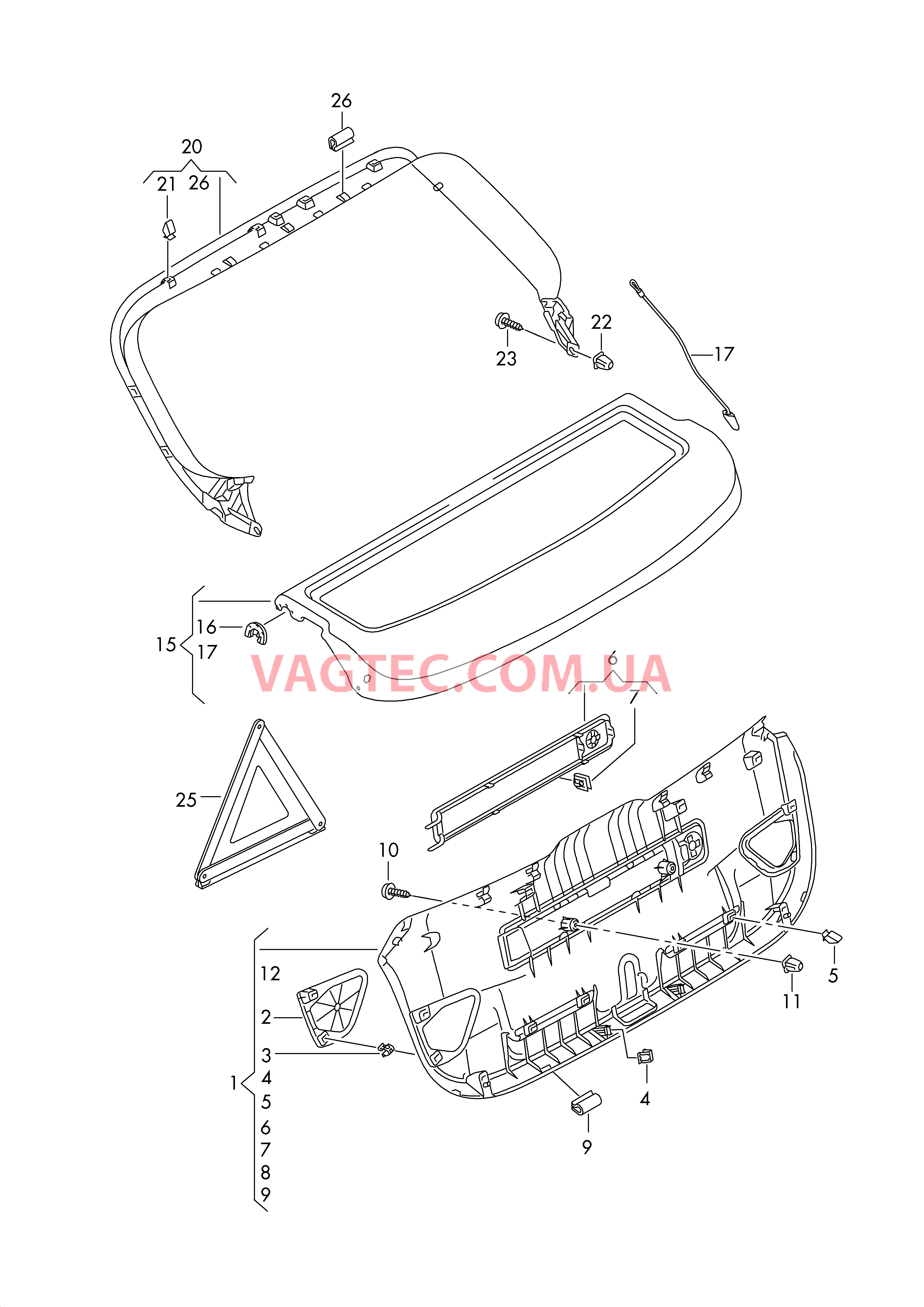 Облицовка крышки багаж. отсека Кожух багажника  для AUDI A1 2012