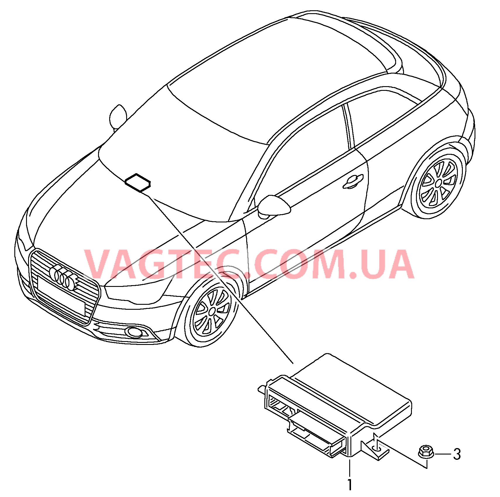 Диагностический интерфейс шин данных  для AUDI A1 2014