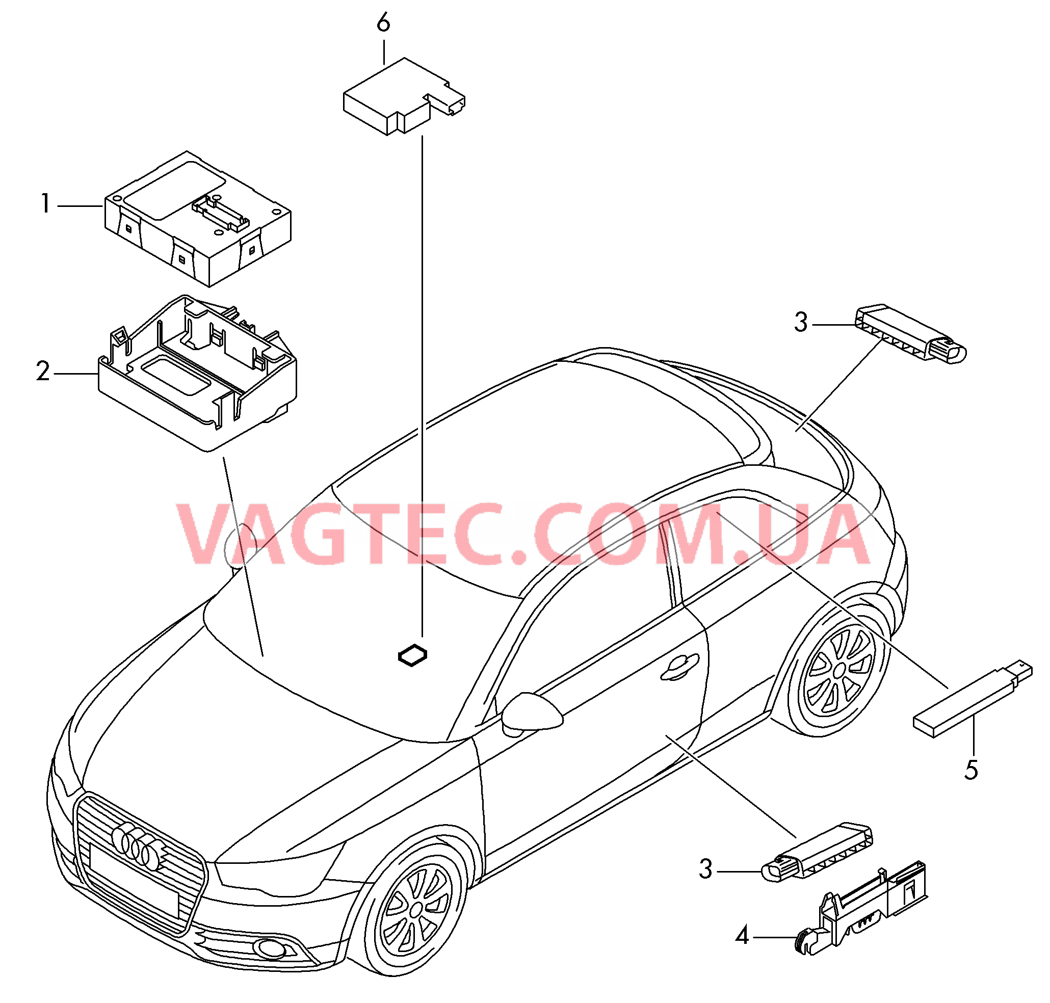  AUDI A1 БУ системы санкционирования доступа и пуска двигателя  Антенна системы санкц. доступа и пуска двигателя (KESSY)  для AUDI A1 2011