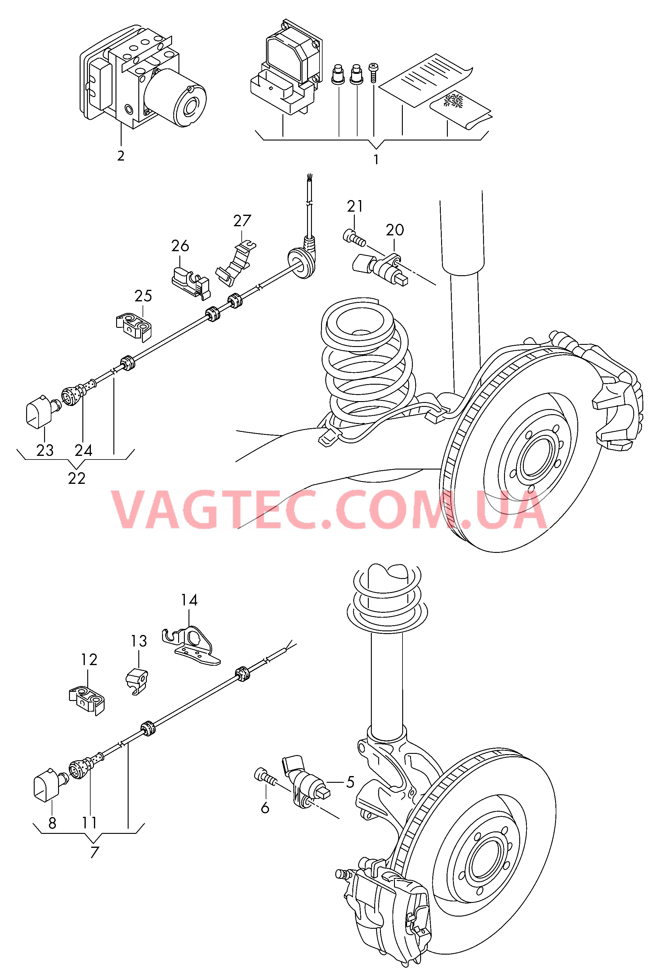 Cистема                 -ABS- Электронная система поддерж. курсовой устойчивости   -ESР-  для AUDI A1 2017