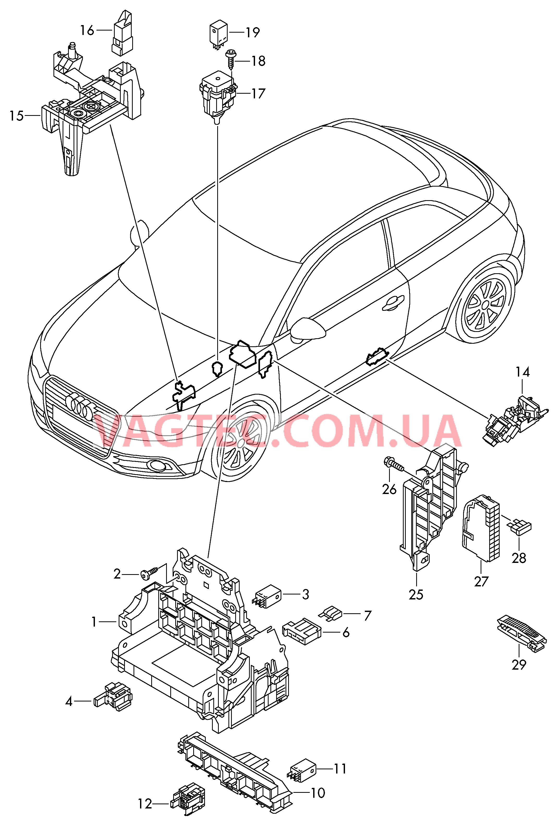  AUDI A1 Конт. колодка плавк. предохр. Колодка реле и реле AUDI A1   для AUDI A1 2011