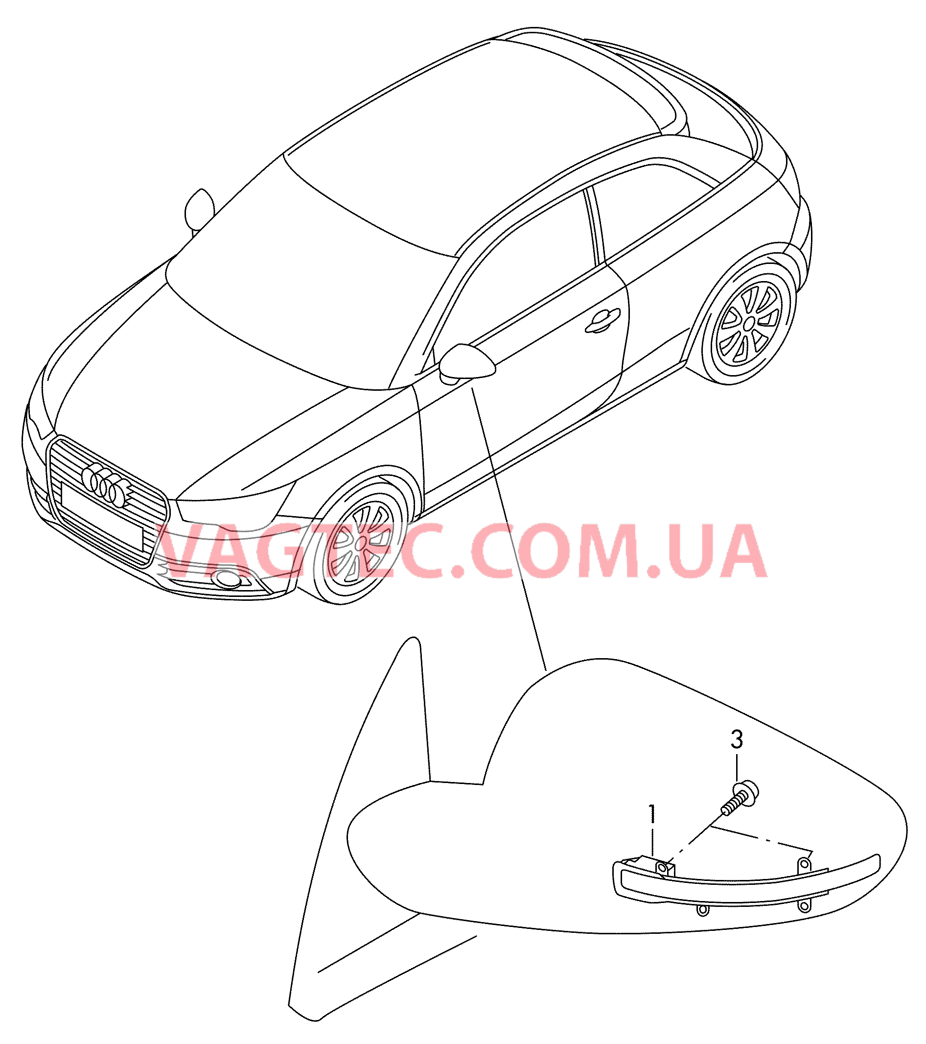Фонарь указателя поворота AUDI A1  Наружные зеркала AUDI A1   для AUDI A1 2011