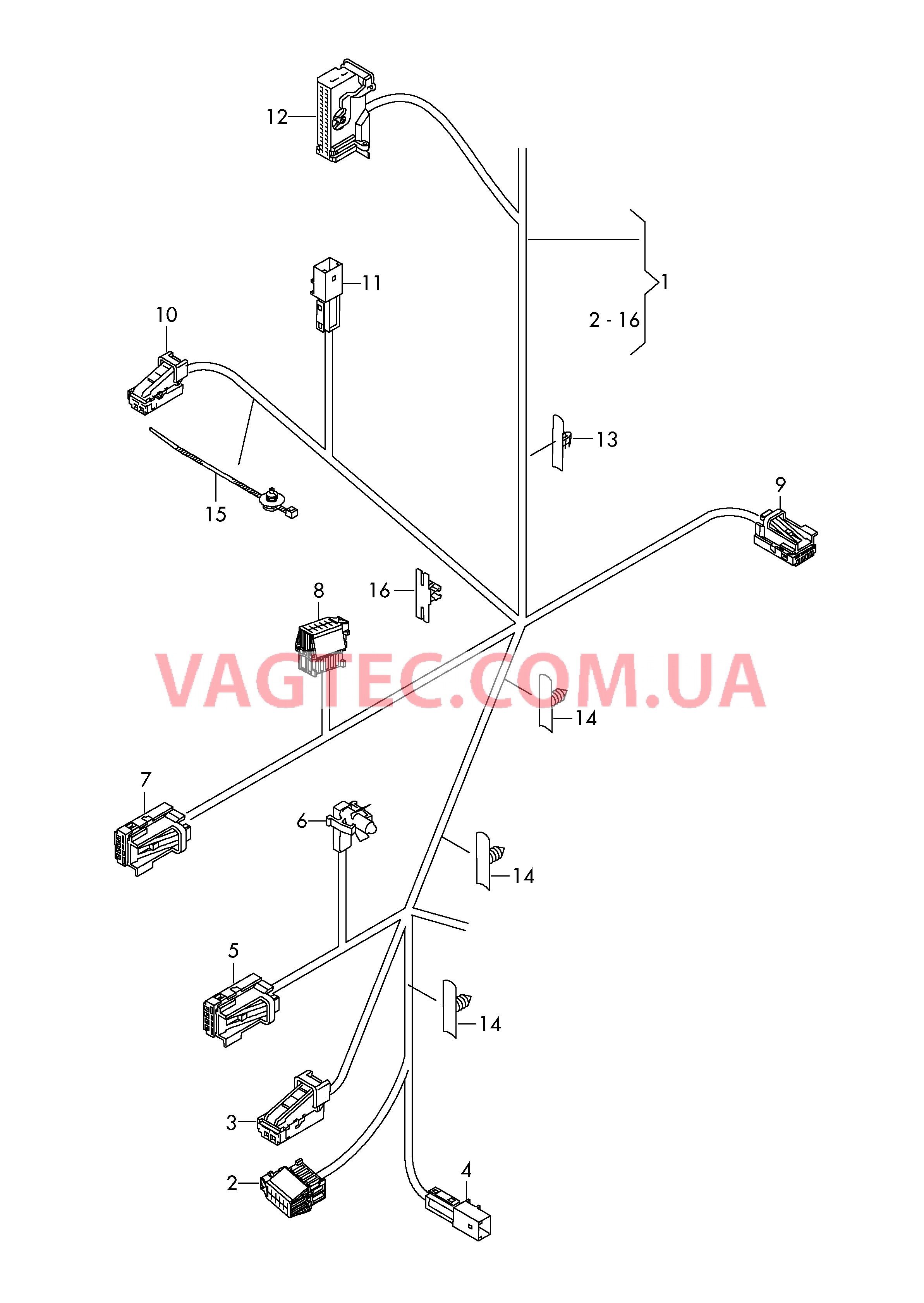 Жгут проводов для обшивки двери  Детали не в сборе  для AUDI A1 2013