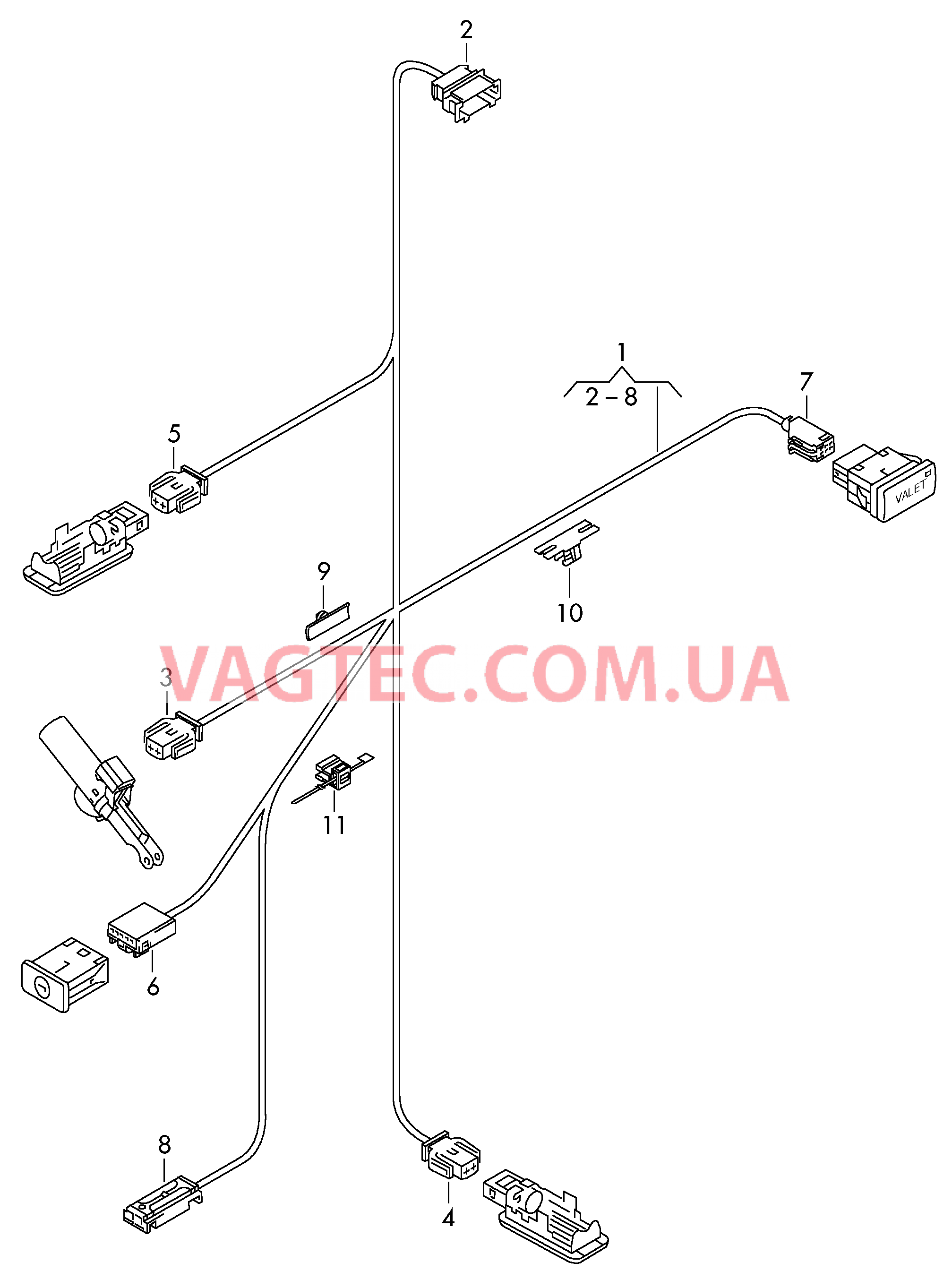 Жгут проводов для лампы вещевого ящика  для AUDI A1 2012