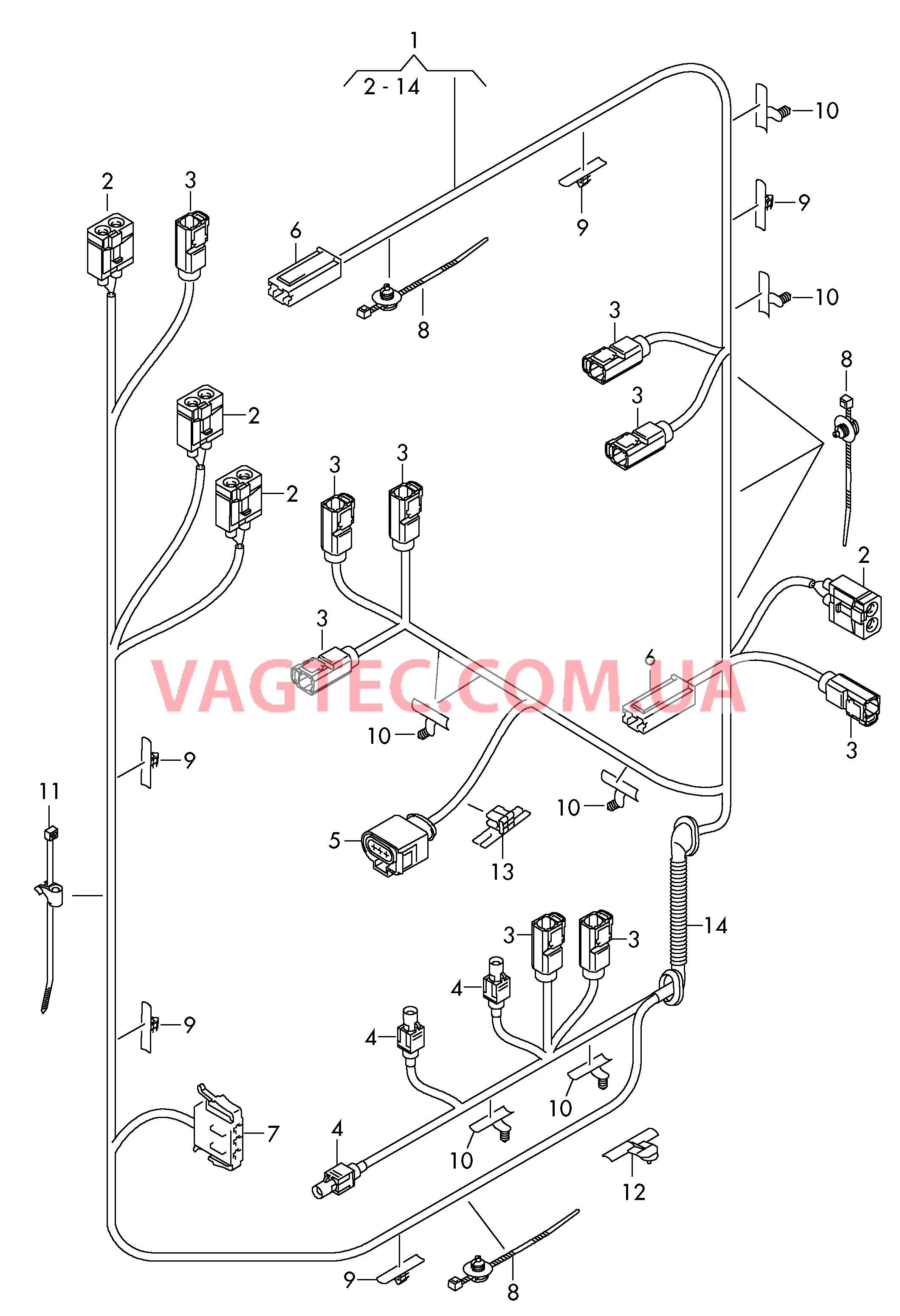 Жгут проводов двери багажного отсека  Детали не в сборе  для AUDI A1 2013