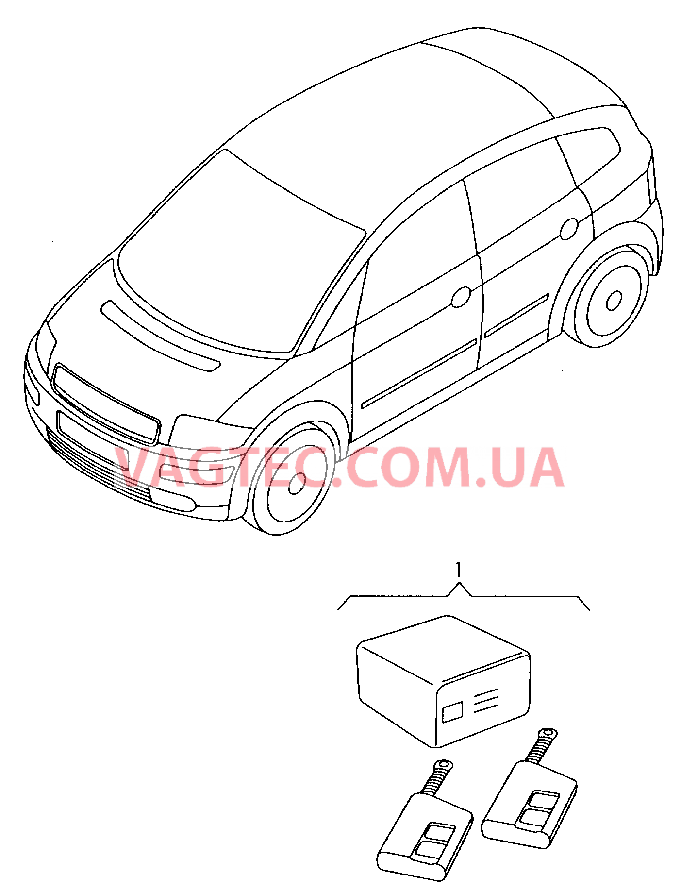 Оригинальные аксессуары Пульт дистанционного управл.   для AUDI A2 2002