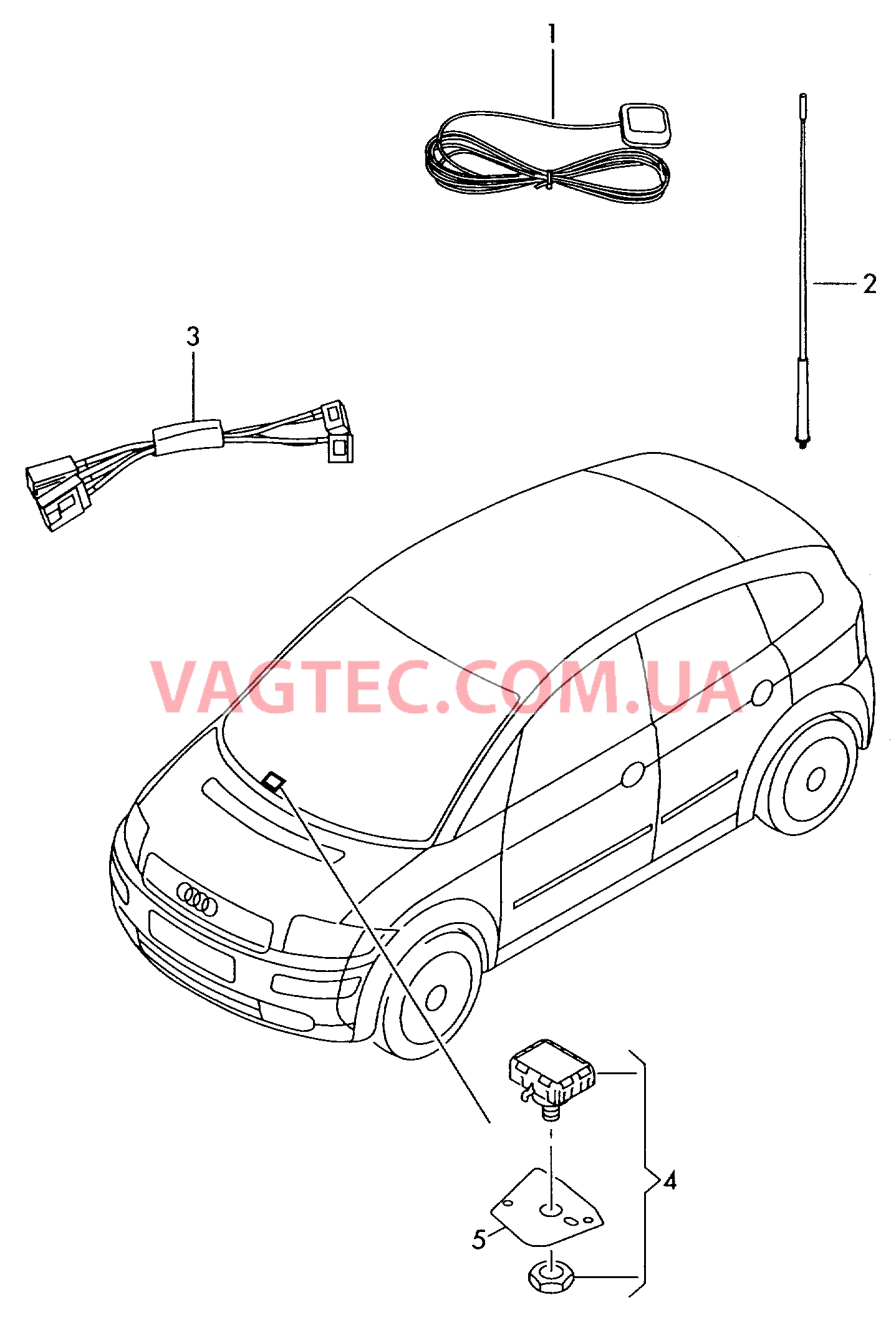 Оригинальные аксессуары Антенна   для AUDI A2 2003