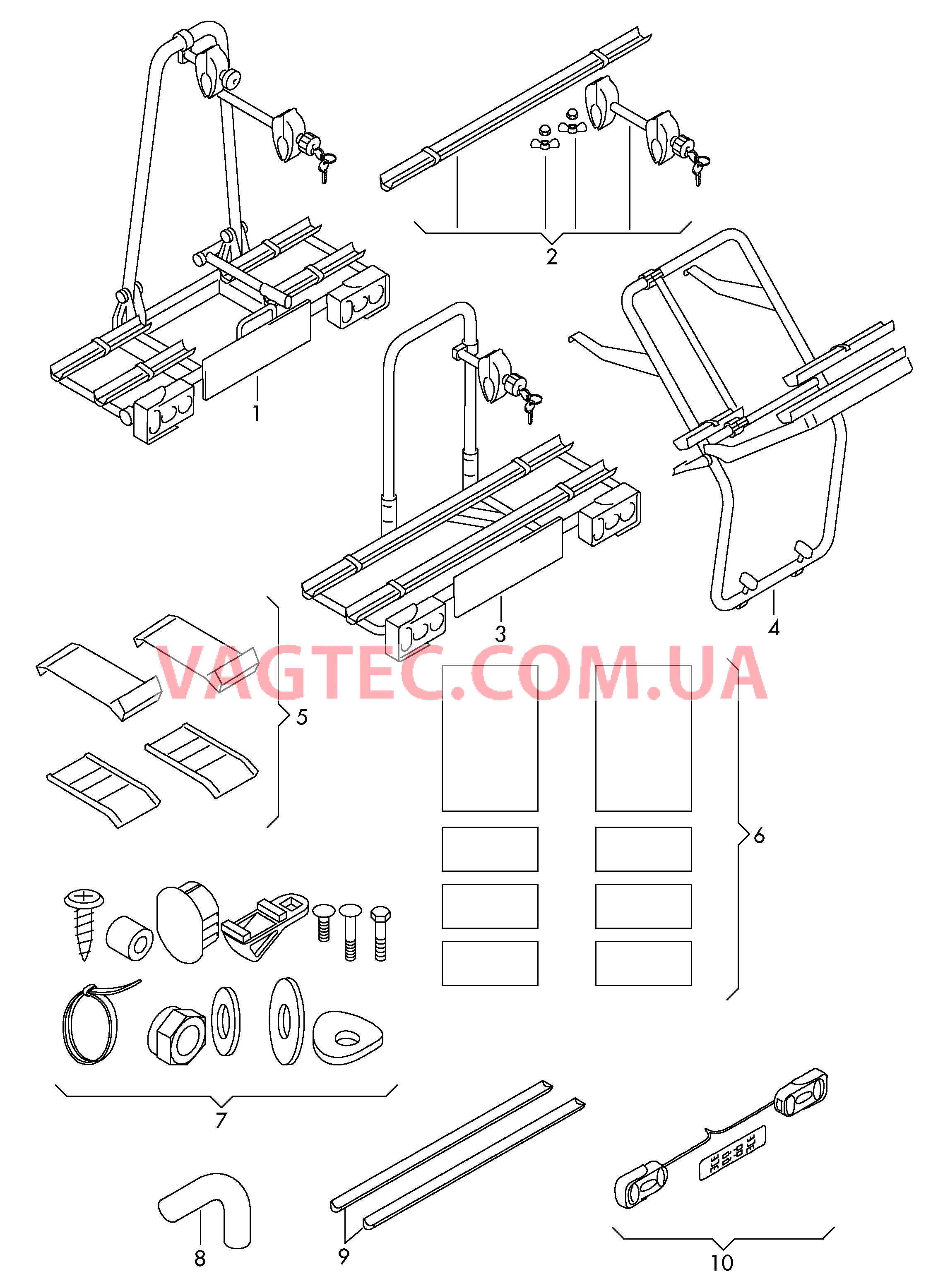 Оригинальные аксессуары Отдельн.детали задн.кронштейна   для AUDI TT 2000