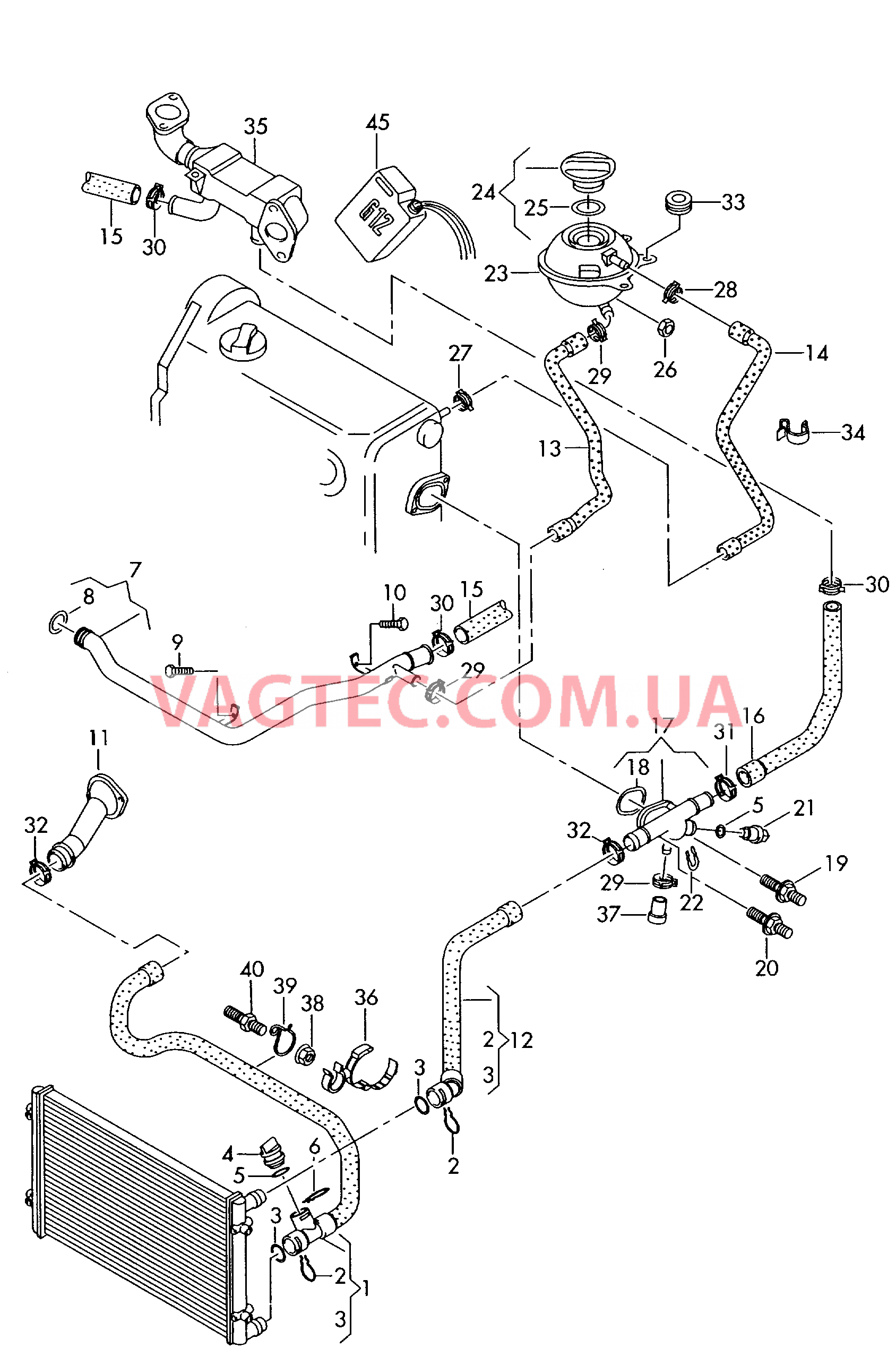 Шланги ОЖ и трубки  Бачок, компенсационный  для AUDI A2 2003