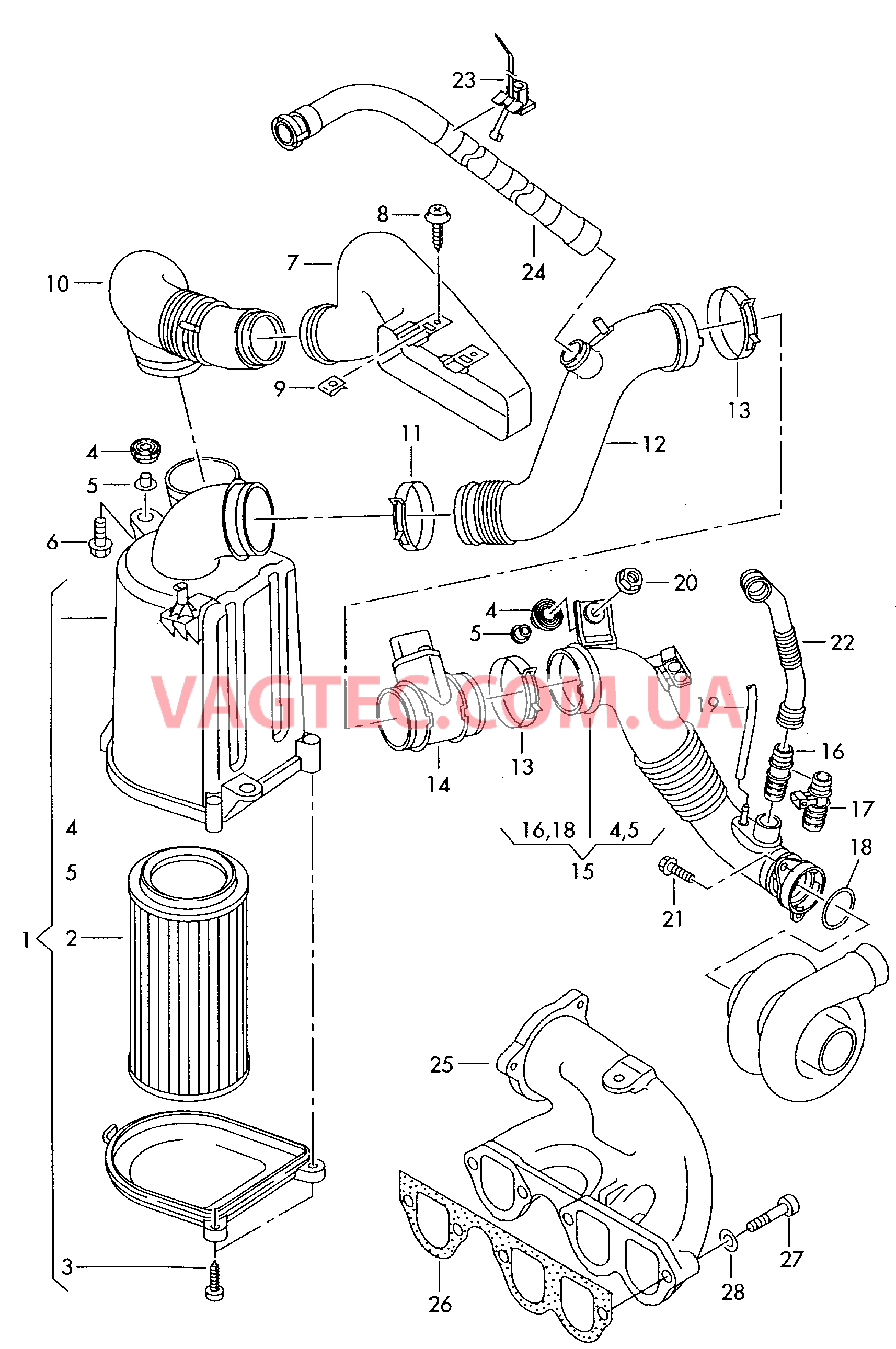 Возд. фильтр с сопутств. деталями  Патрубок впускного тракта Расходомер воздуха  для AUDI A2 2003