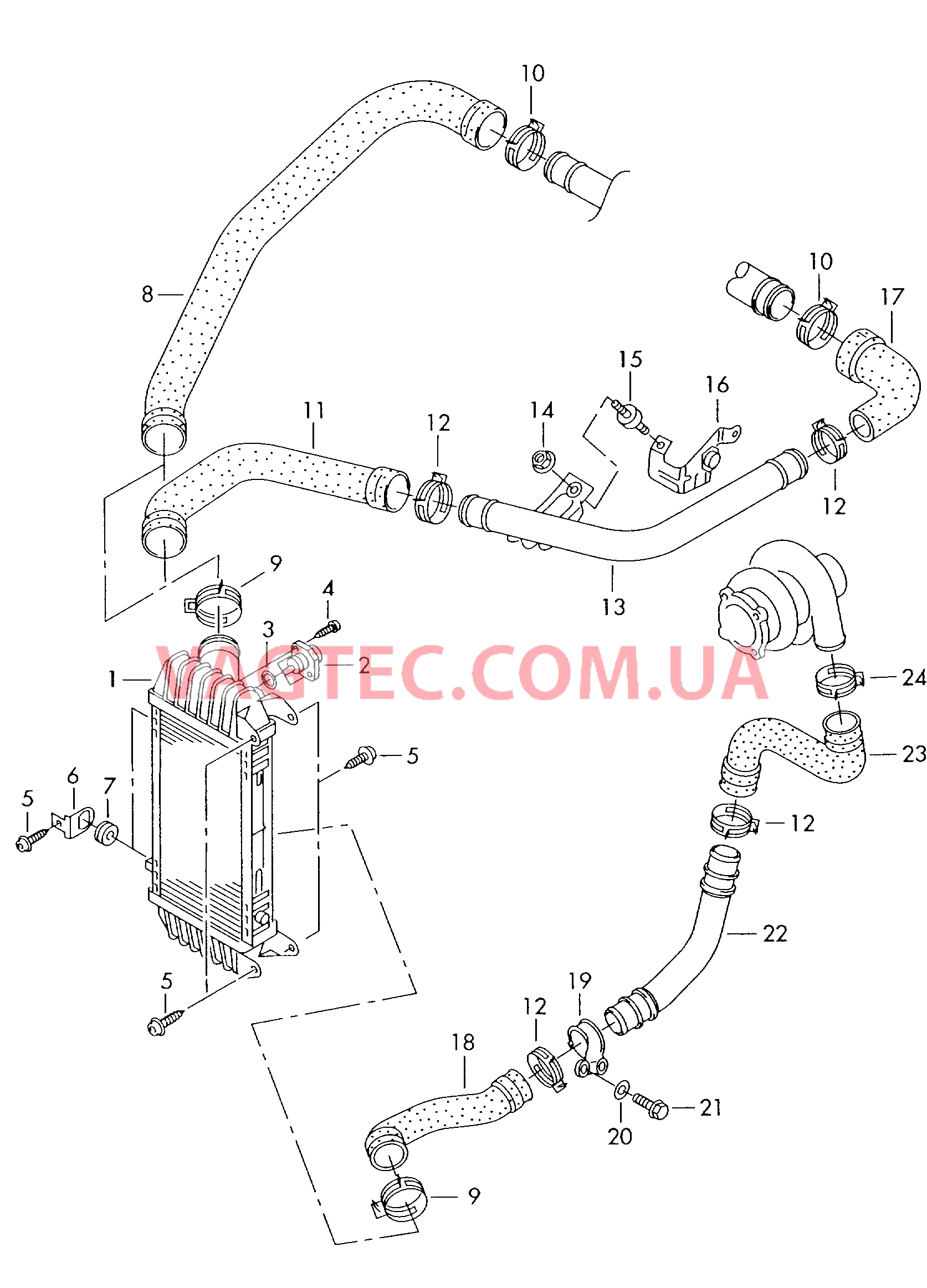 Охладитель наддув. воздуха  для AUDI A2 2002