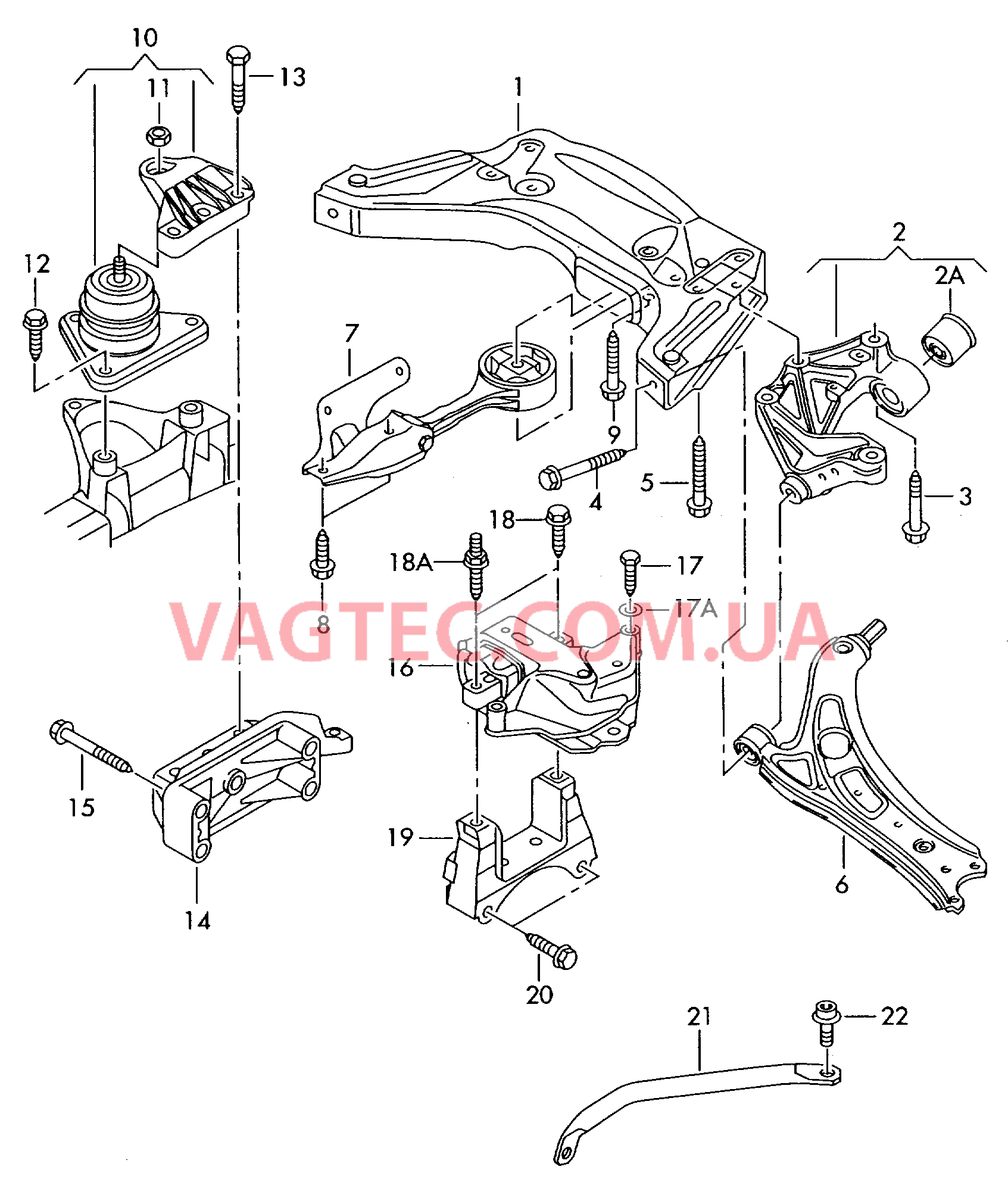 Детали крепления для двигателя и КП  для AUDI A2 2005