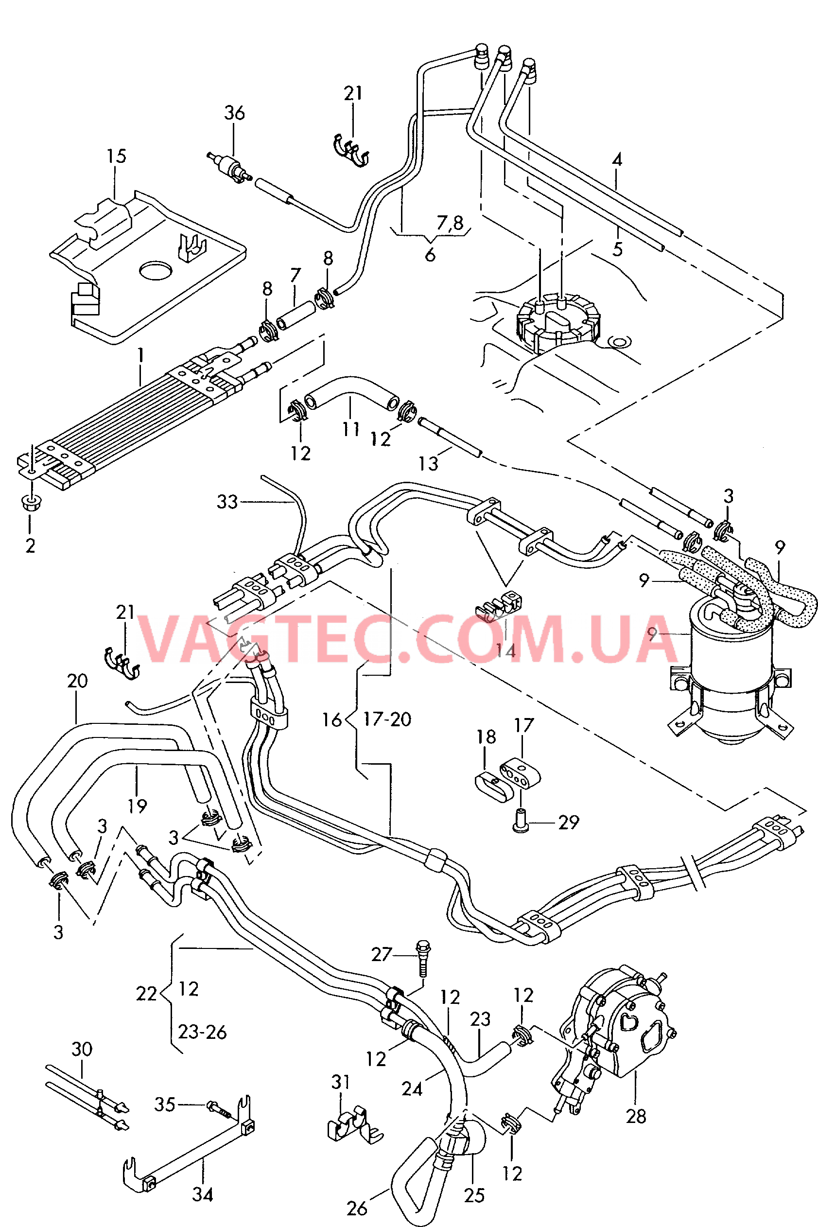 Топливопровод Топливный радиатор   F 8Z-2-012 001>> 8Z-2-070 000 для AUDI A2 2002