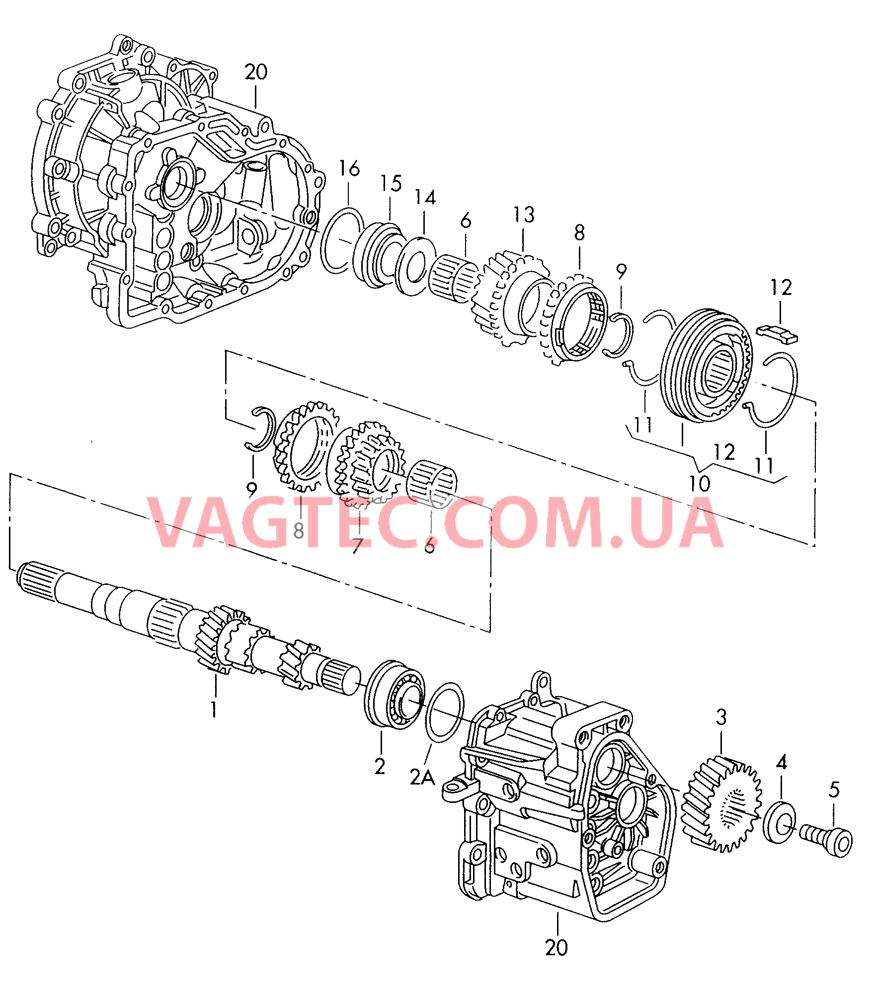 КолEса и валы Первичный вал для 5-ступ. механической КП  для VOLKSWAGEN Polo 2001