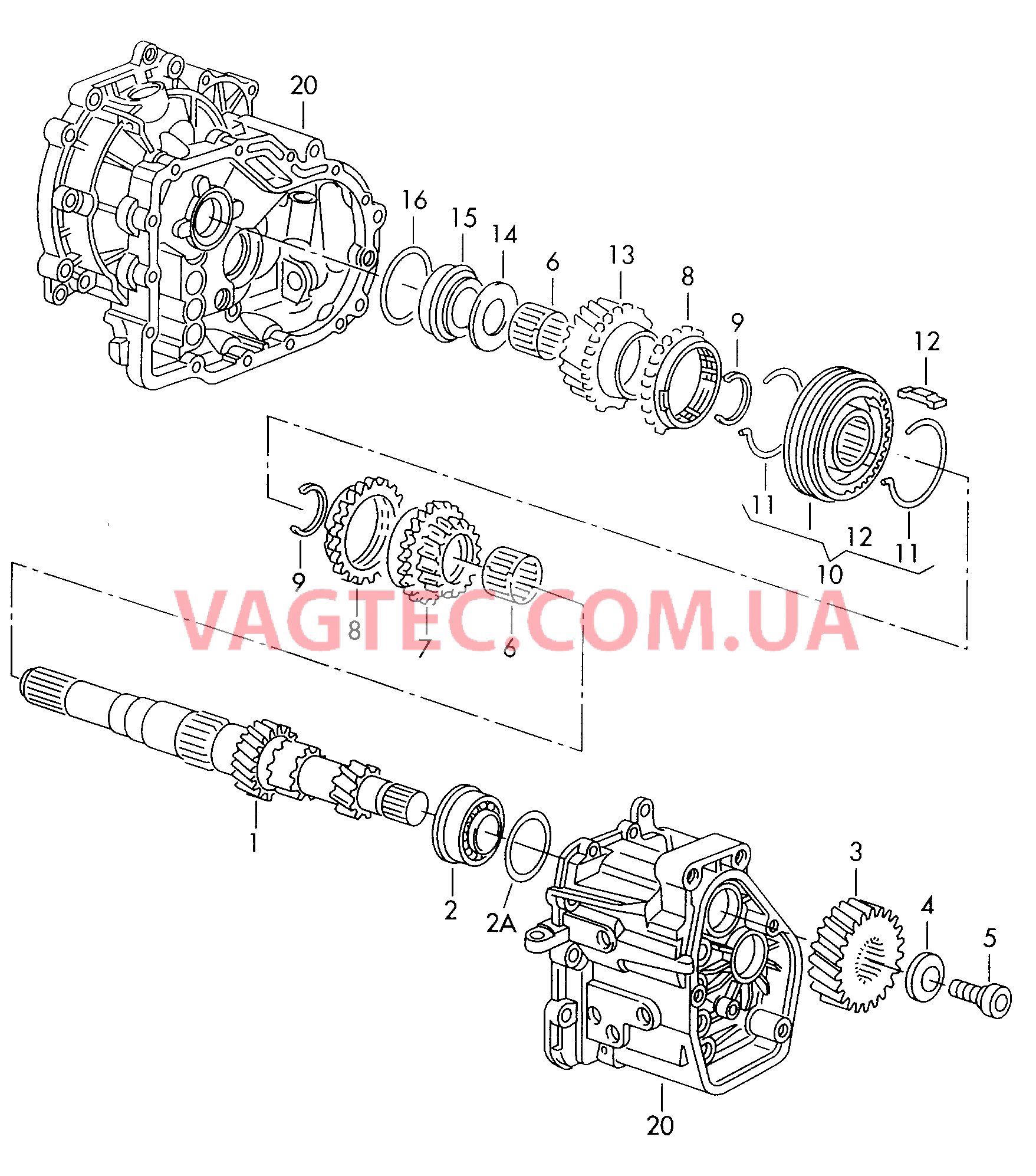  AUDI A2 КолEса и валы  AUDI A2 Первичный вал для 5-ступ. механической КП  для AUDI A2 2000