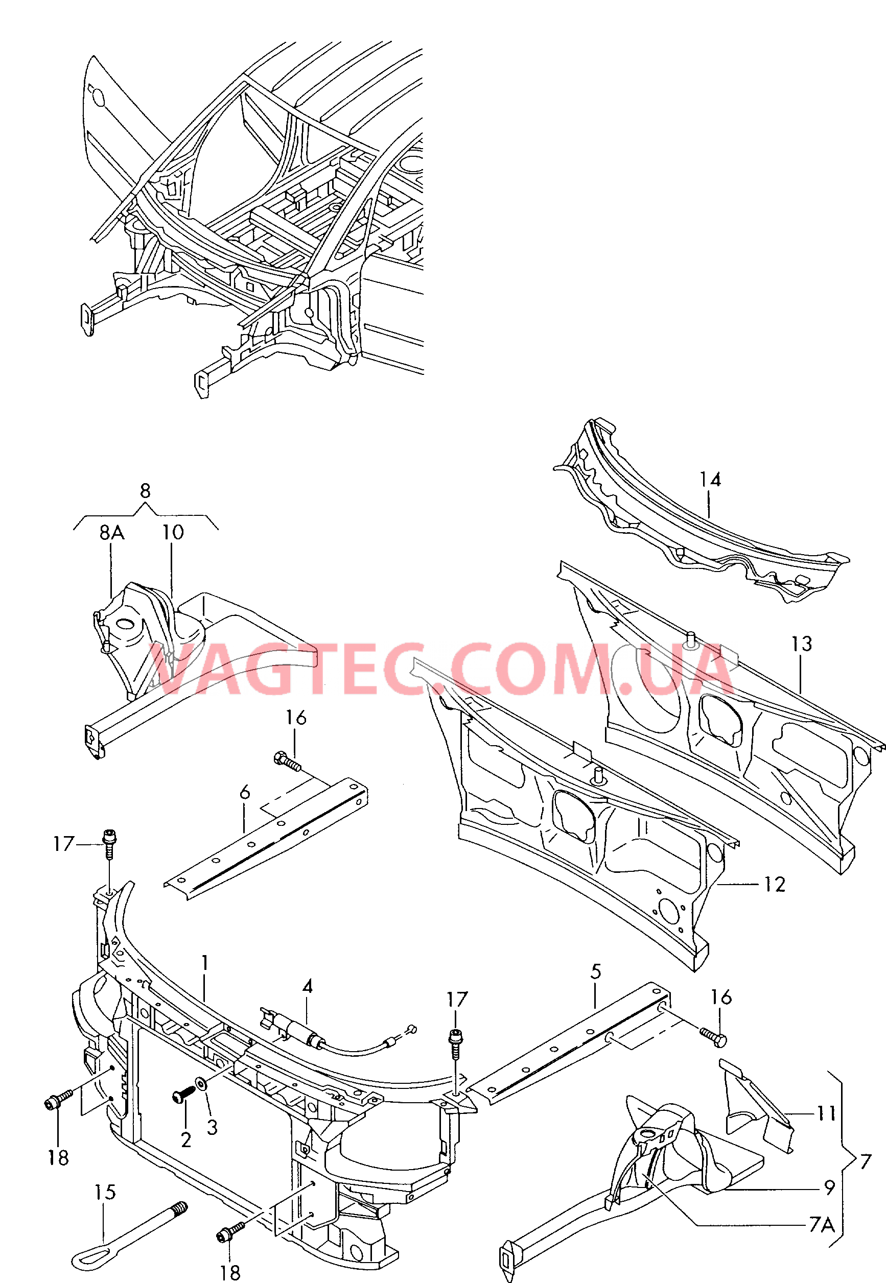 Передняя часть кузова  для AUDI A2 2004