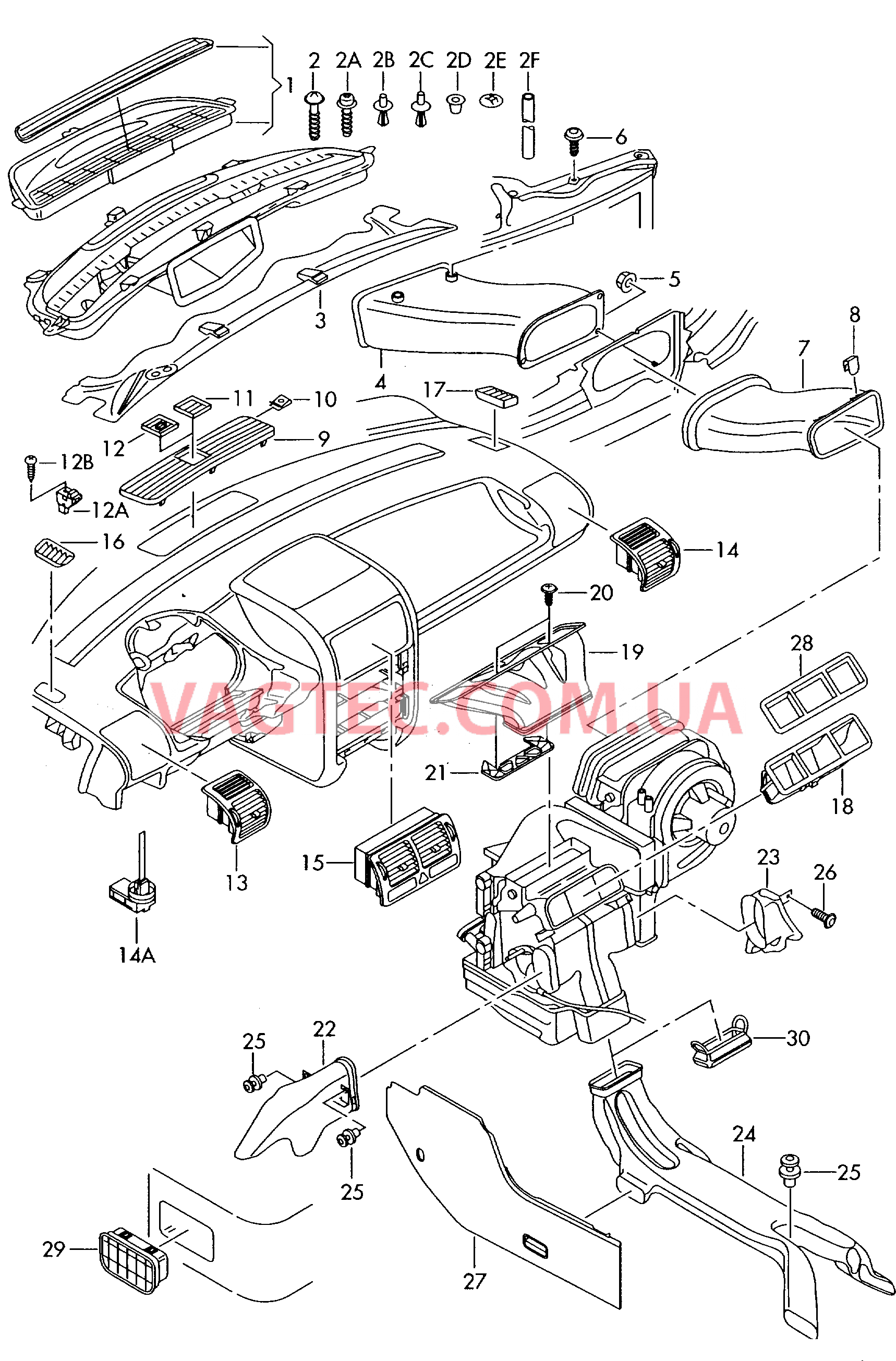  AUDI A2 Возд. канал для обог. простр. для ног, возд. шланги и дефл.   AUDI A2 Водоотводящий щиток  для AUDI A2 2000