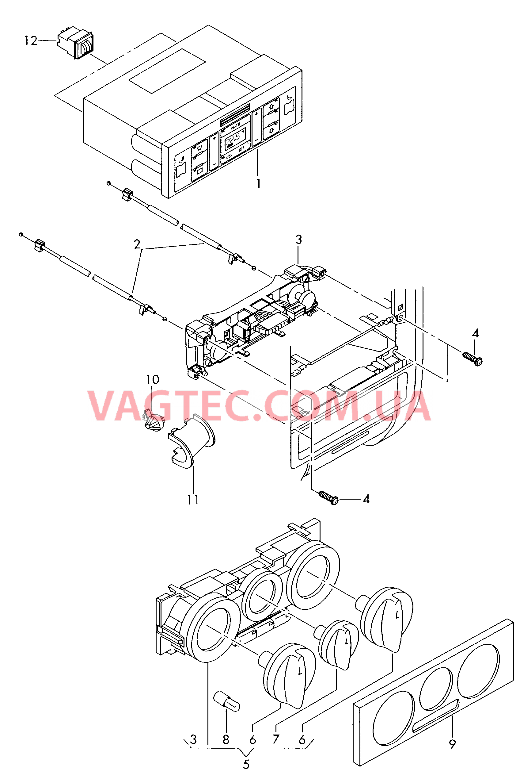 Регулировка подачи свежего и теплого воздуха  для AUDI A2 2004