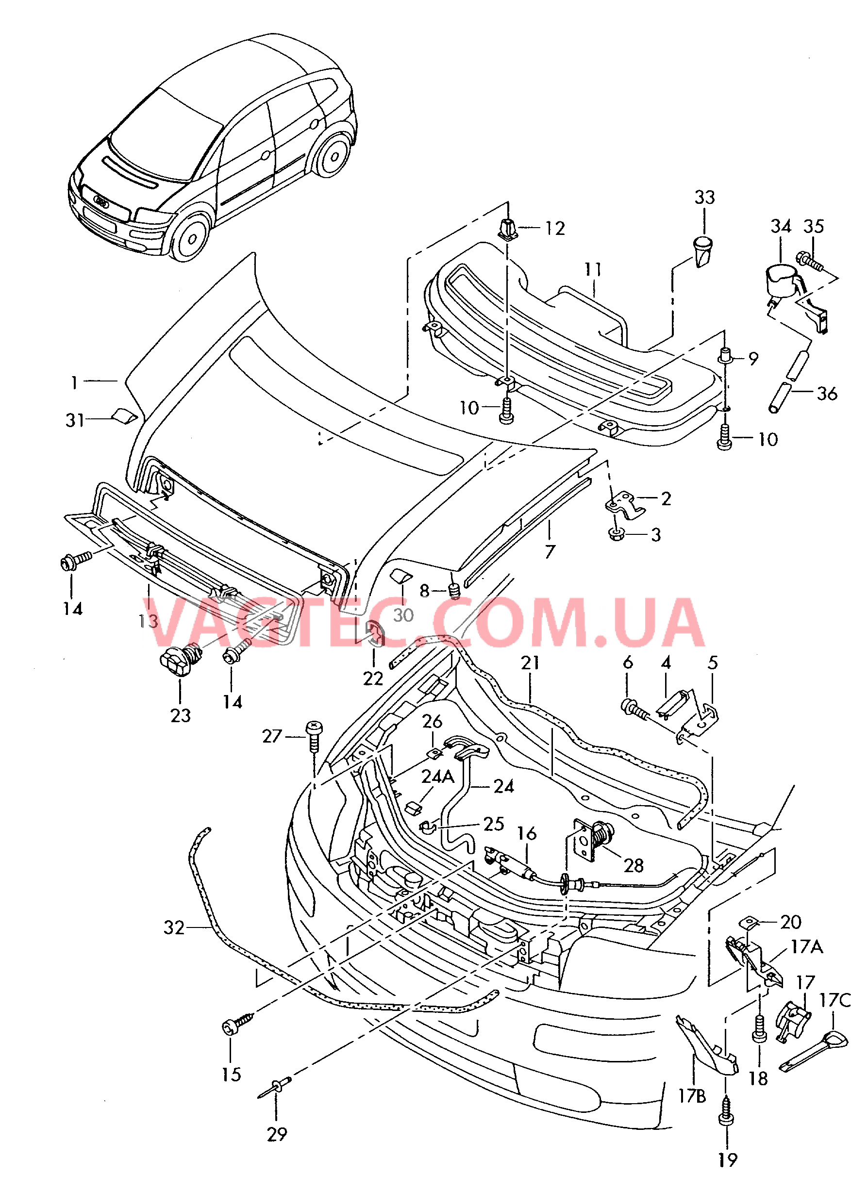 Капот  для AUDI A2 2001